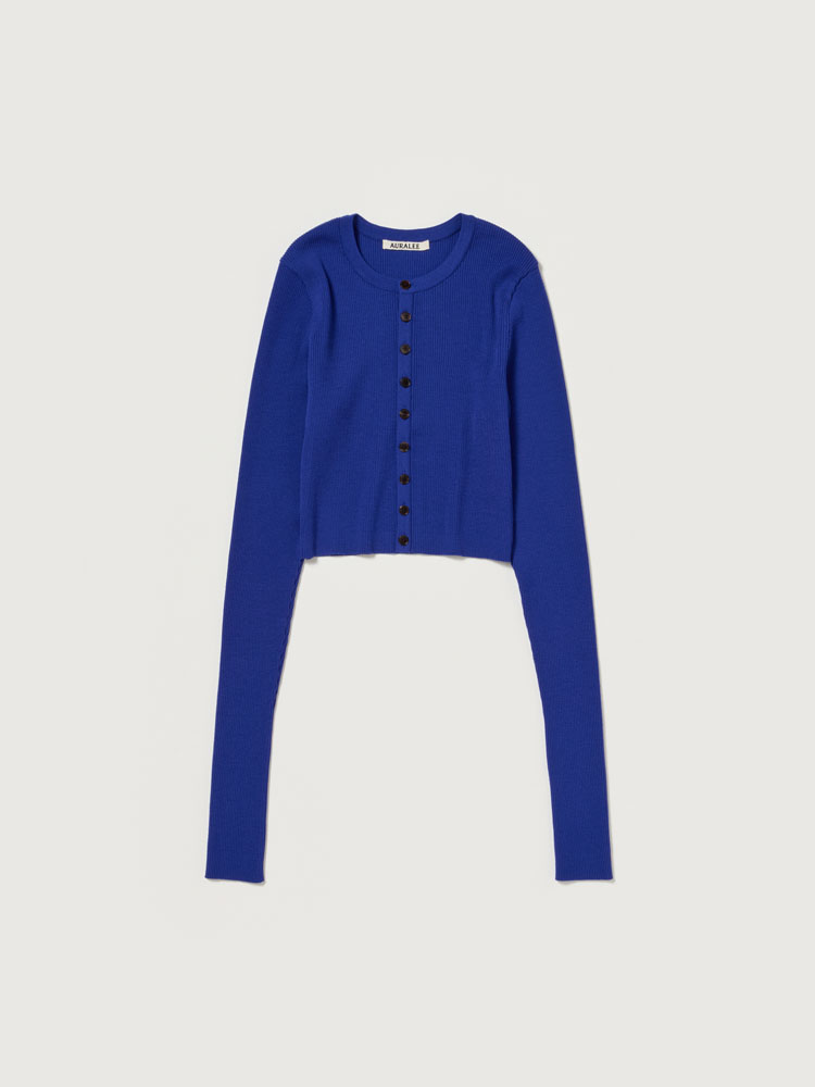【AURALEE】SHORT CARDIGAN AURALEE/オーラリー】GIZA HIGH GAUGE RIB KNIT SHORT CARDIGAN