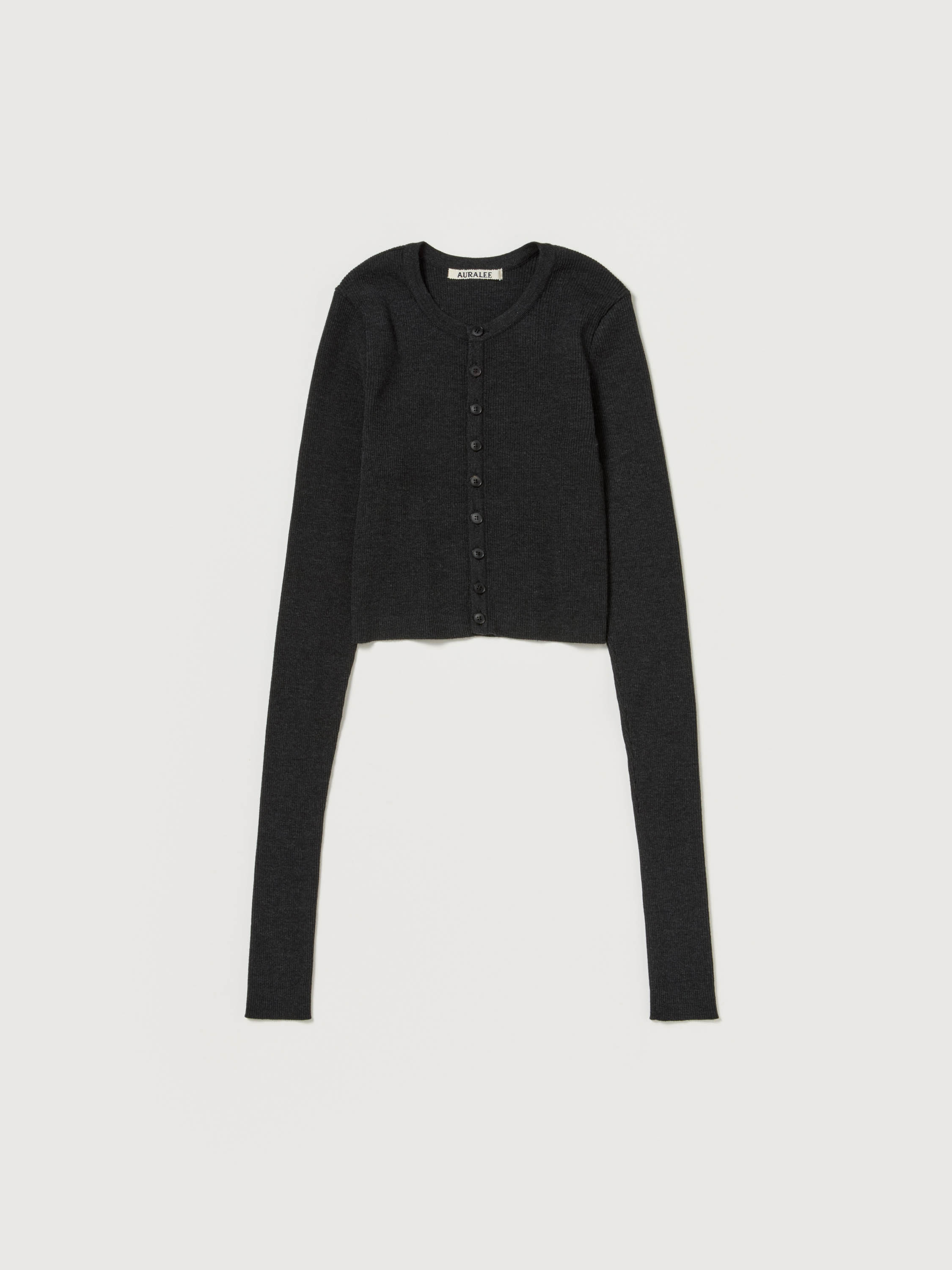 SUPER FINE WOOL HIGH GAUGE RIB KNIT SHORT CARDIGAN 詳細画像 TOP CHARCOAL 4