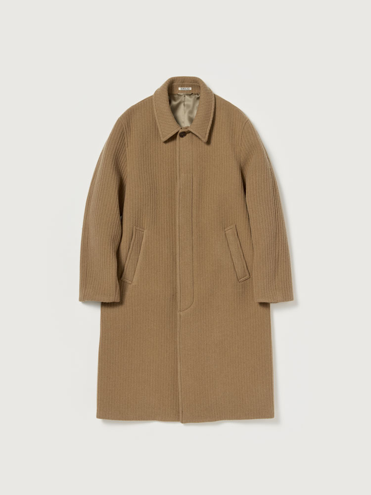 SPONGE BONDED WIDE WALE WOOL SOUTIEN COLLAR COAT