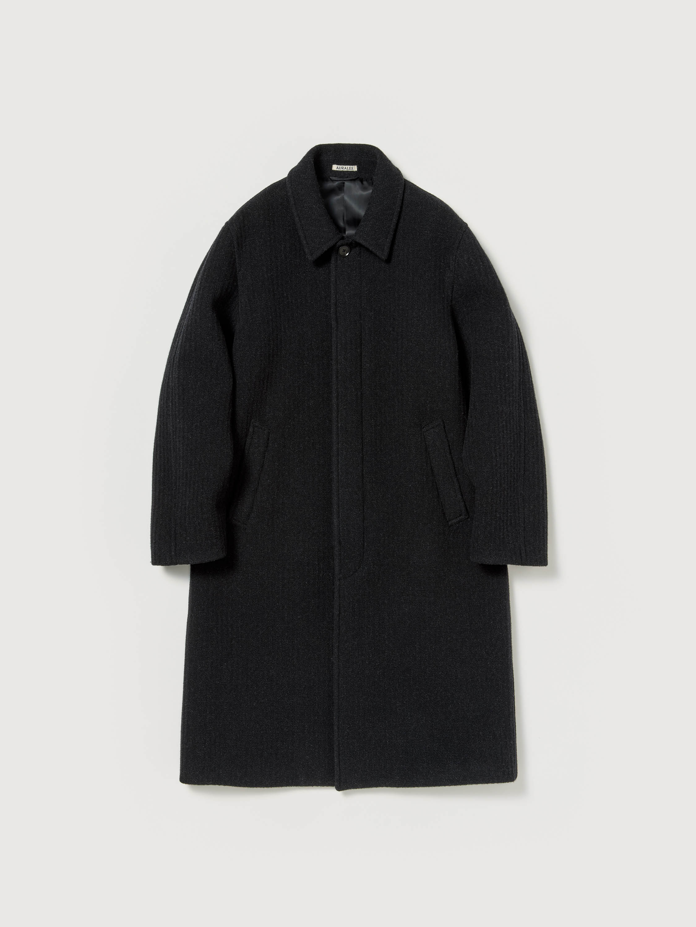 SPONGE BONDED WIDE WALE WOOL SOUTIEN COLLAR COAT 詳細画像 BLACK 1