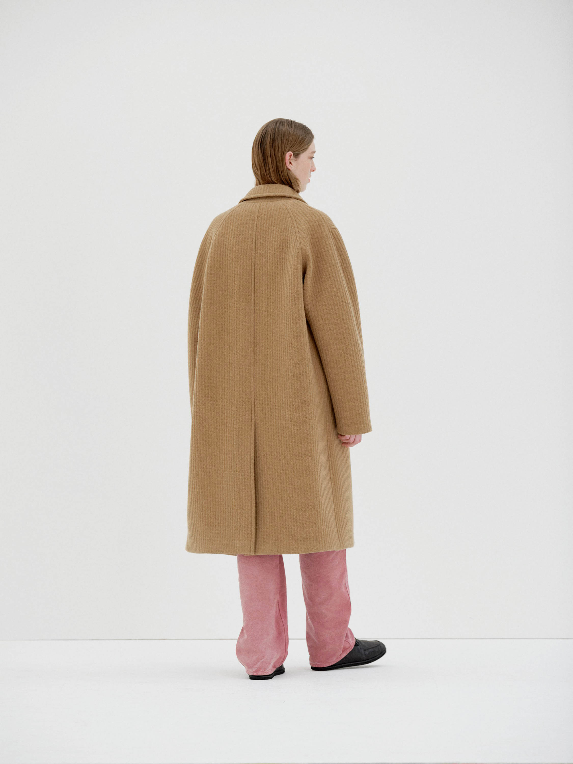 SPONGE BONDED WIDE WALE WOOL SOUTIEN COLLAR COAT 詳細画像 CAMEL 5