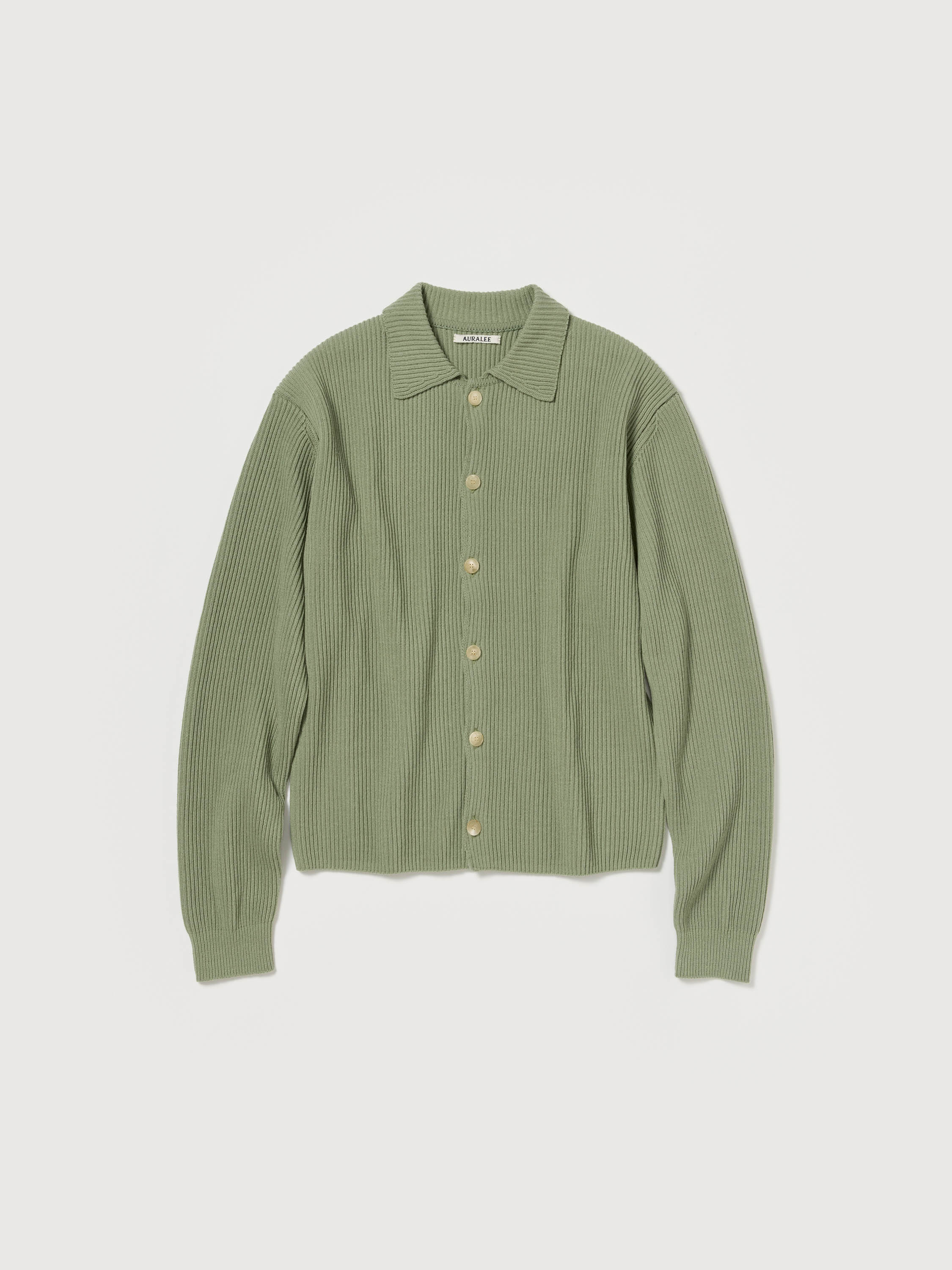 SUPER FINE WOOL RIB KNIT SHIRT CARDIGAN 詳細画像 DUSTY GREEN 5