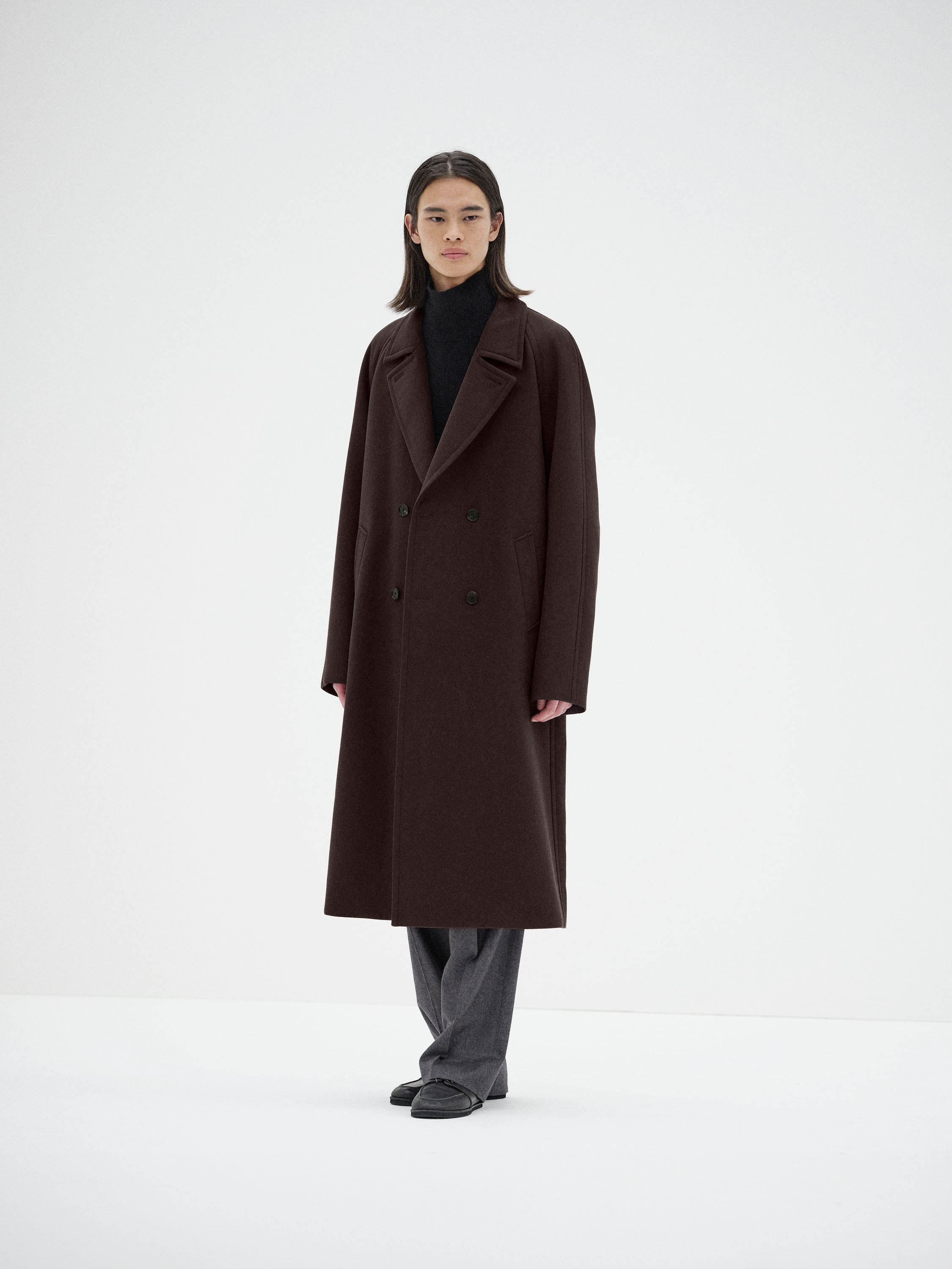 TWISTED DOUBLE CLOTH COAT 詳細画像 DARK BROWN 2