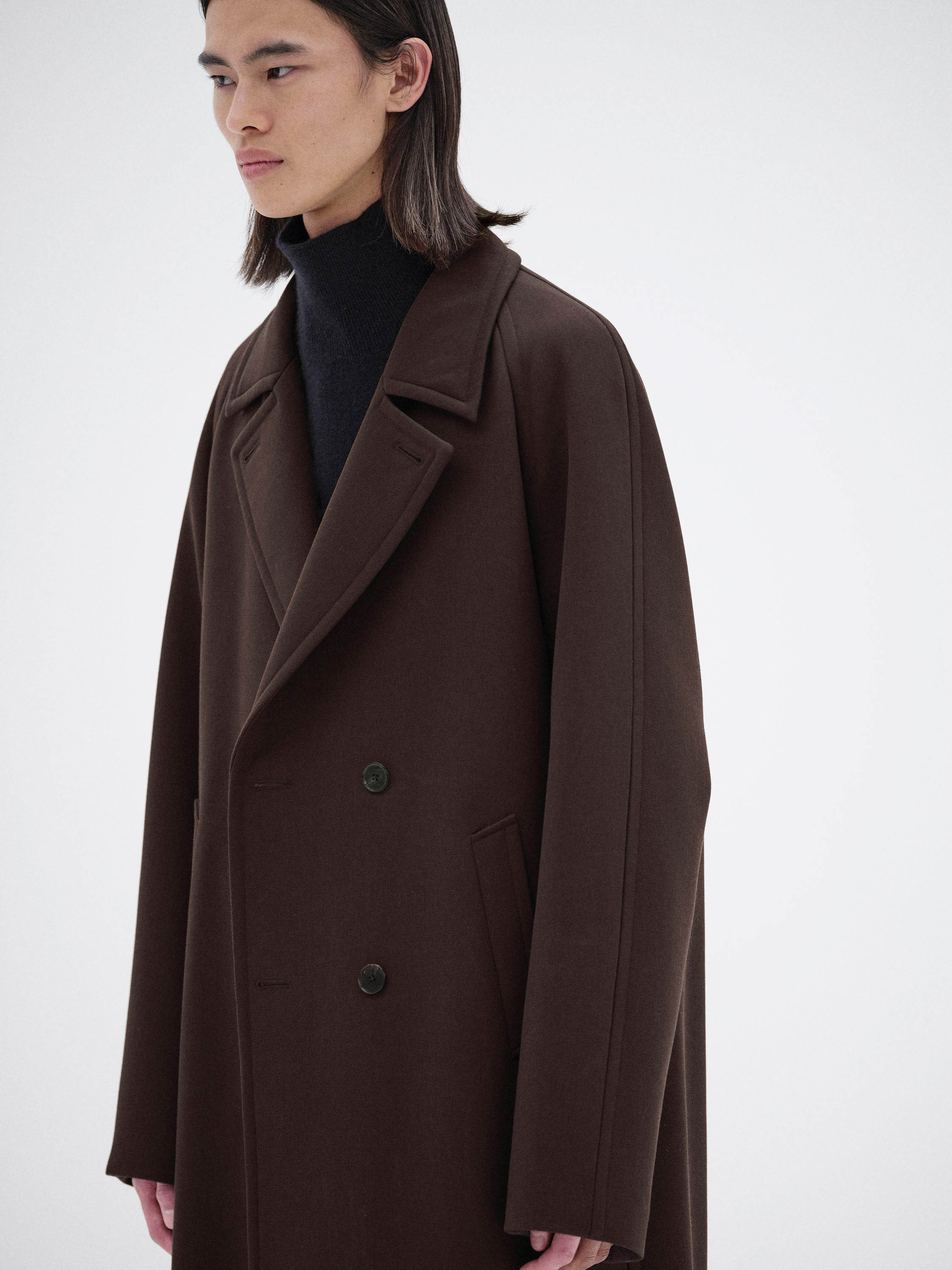 TWISTED DOUBLE CLOTH COAT 詳細画像 DARK BROWN 3