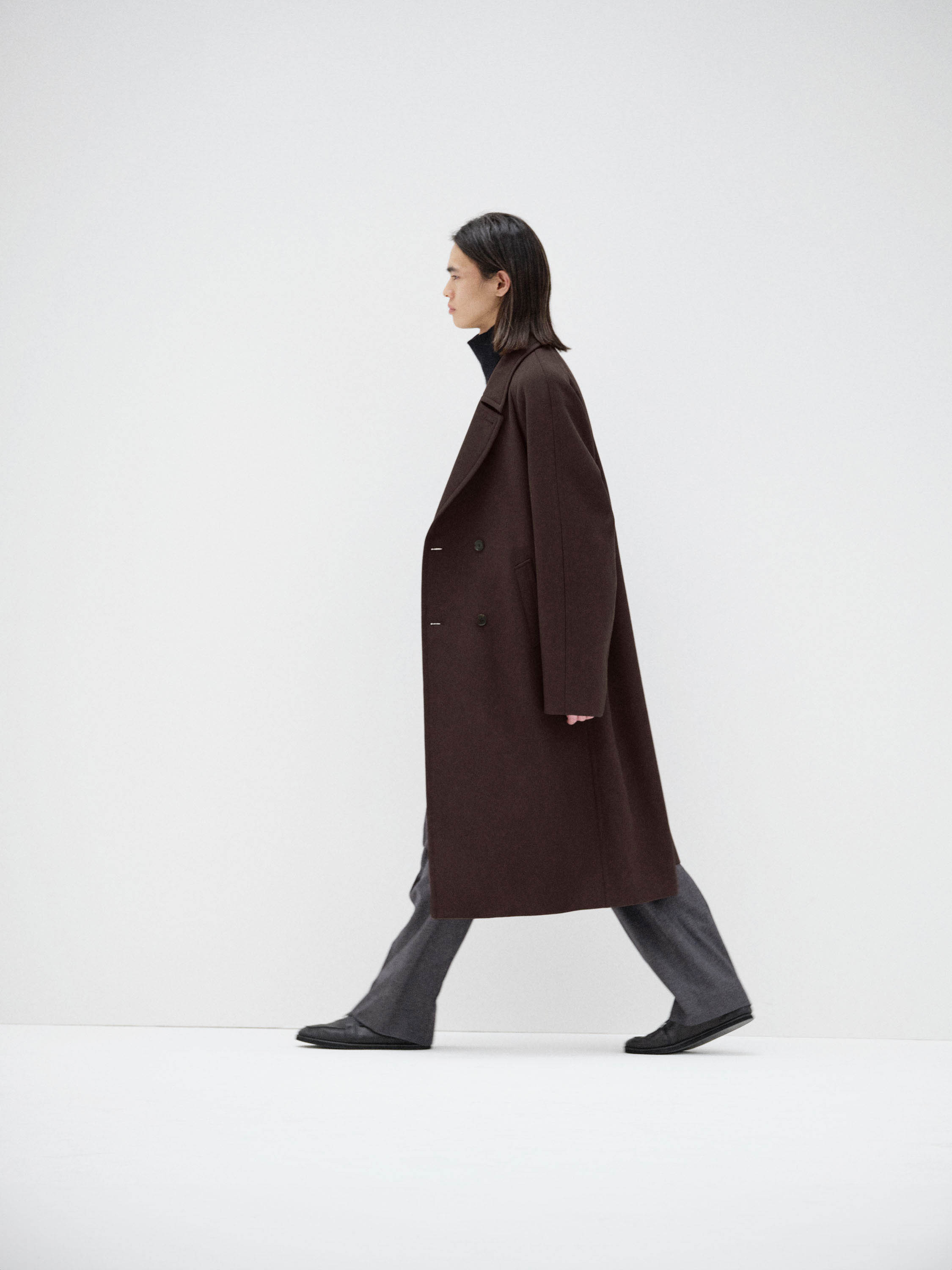 TWISTED DOUBLE CLOTH COAT 詳細画像 DARK BROWN 4