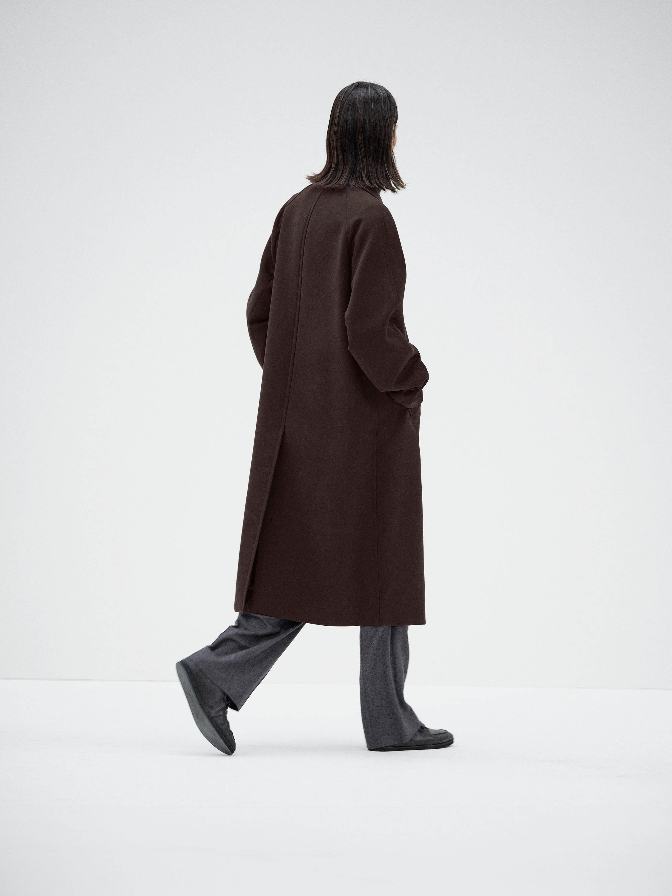 TWISTED DOUBLE CLOTH COAT 詳細画像 DARK BROWN 5