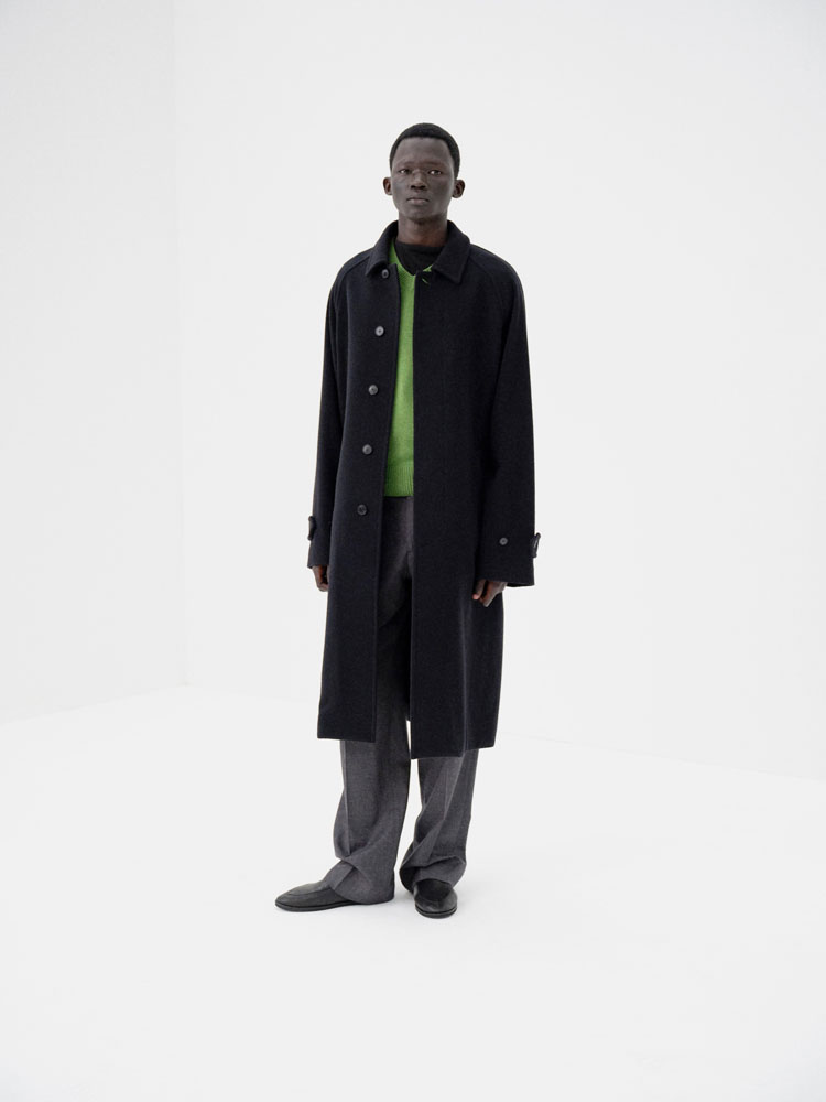 SUPER FINE WOOL MOSSER SOUTIEN COLLAR COAT - AURALEE