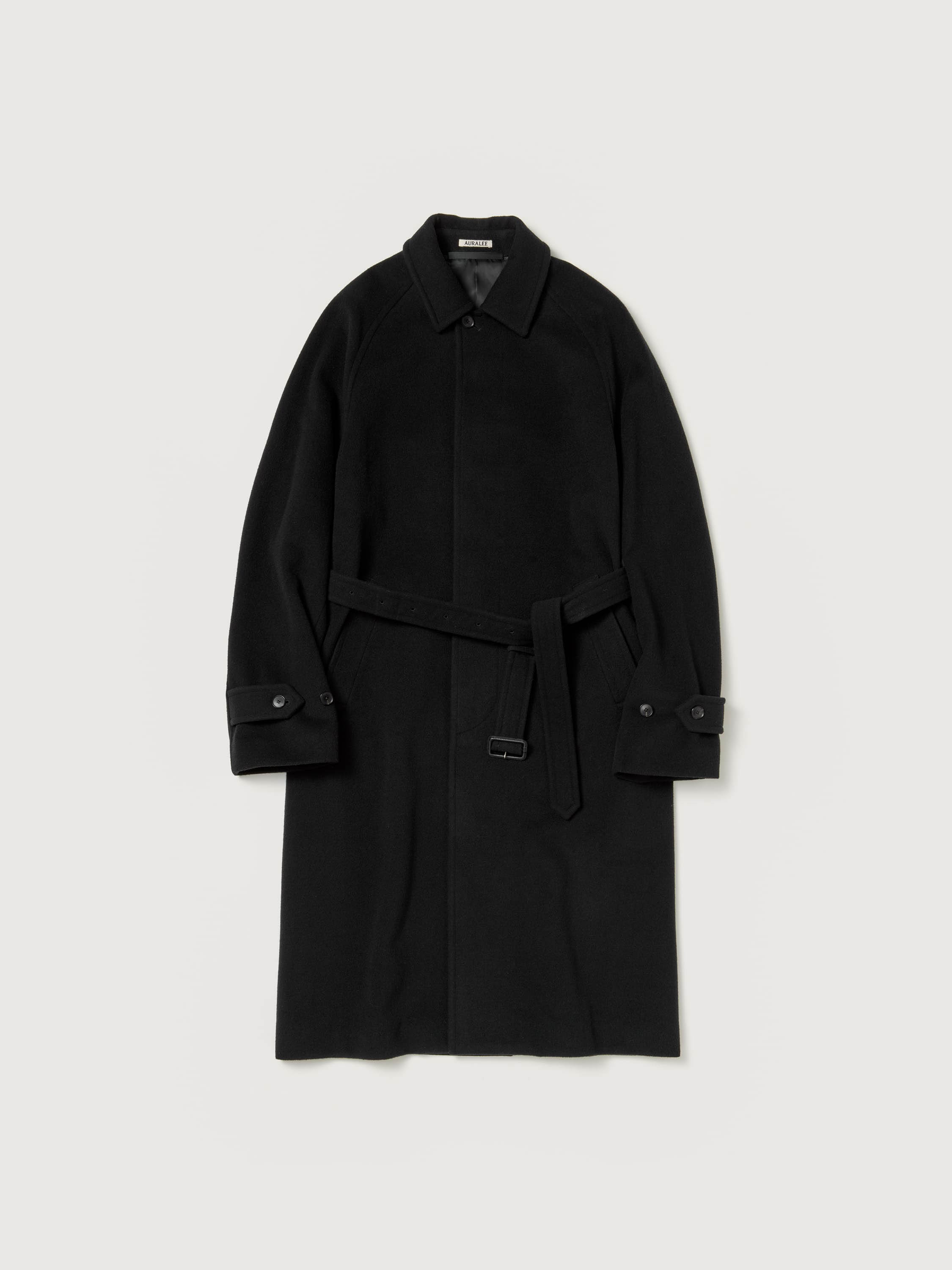 Wool Silk Melton Soutien Collar Coat Auralee Wool Silk