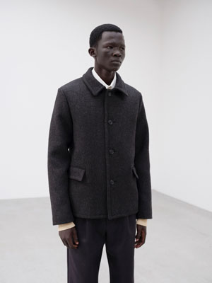 SHETLAND WOOL DOUBLE CLOTH BLOUSON