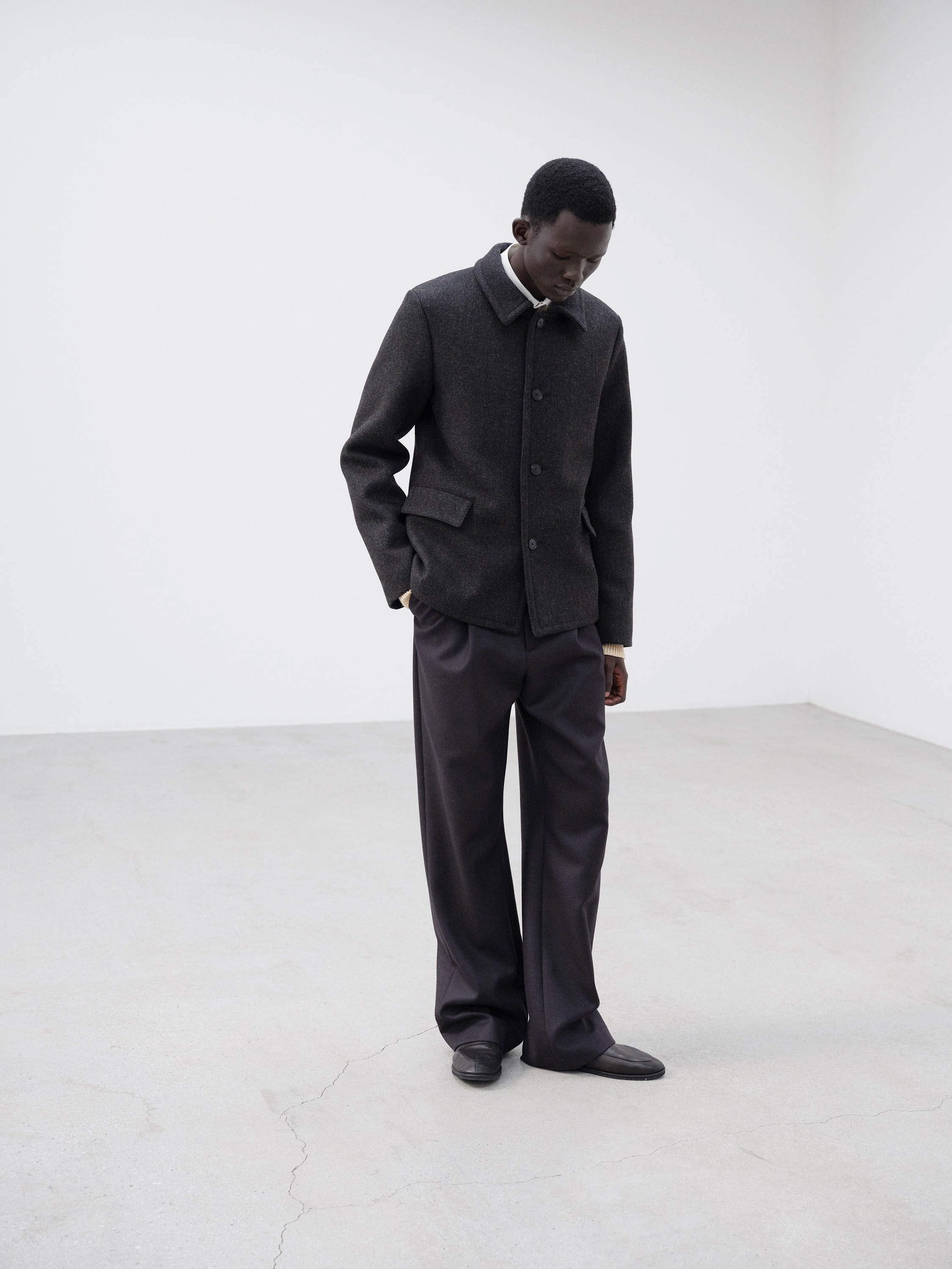 SHETLAND WOOL DOUBLE CLOTH BLOUSON 詳細画像 DARK CHARCOAL 2