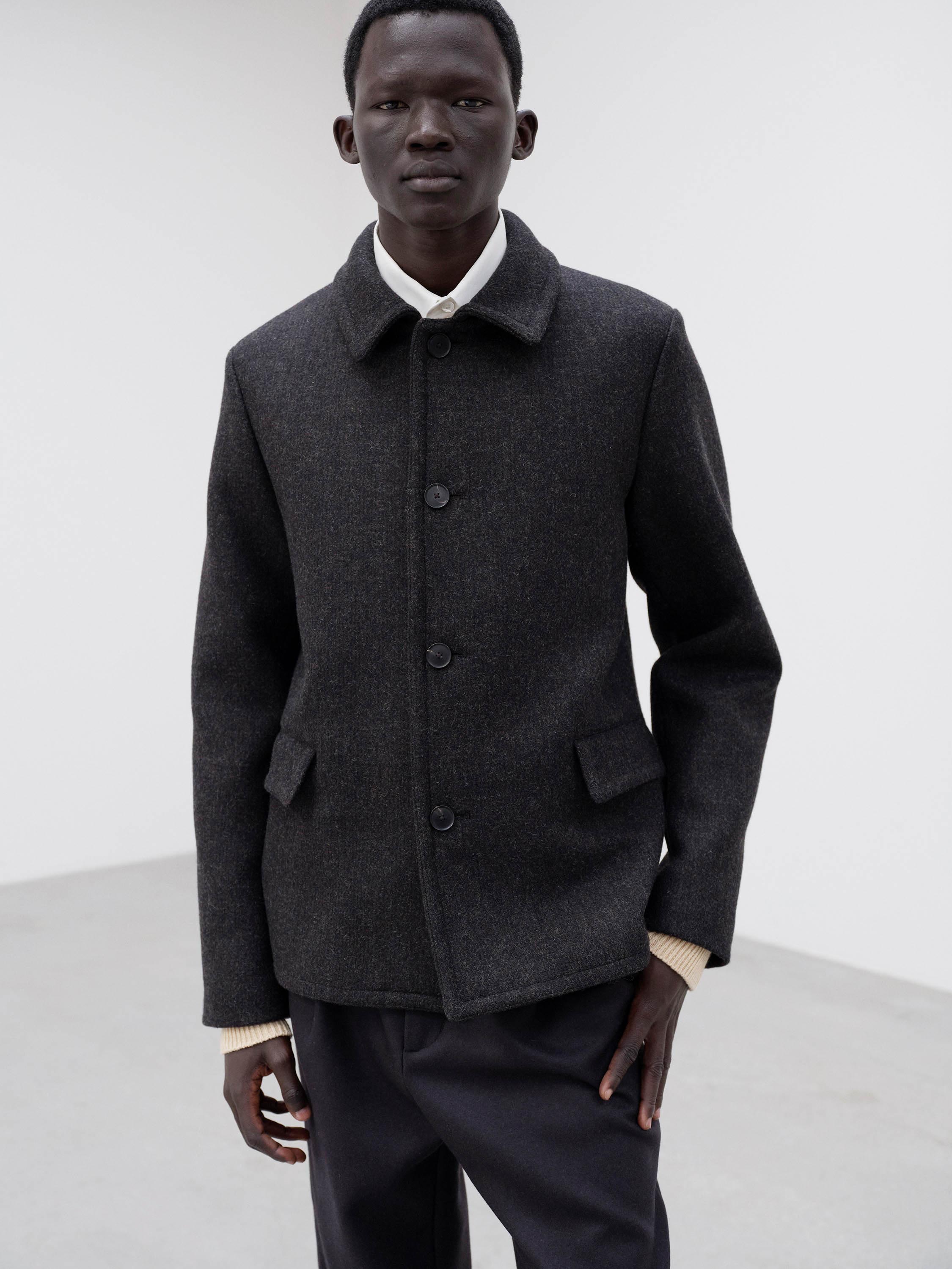 SHETLAND WOOL DOUBLE CLOTH BLOUSON 詳細画像 DARK CHARCOAL 3