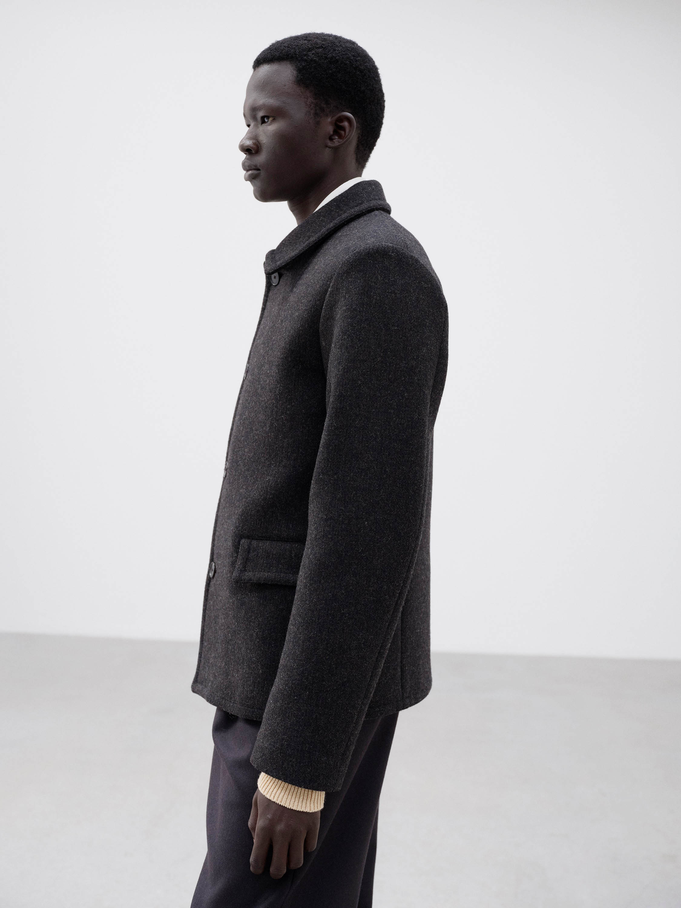 SHETLAND WOOL DOUBLE CLOTH BLOUSON 詳細画像 DARK CHARCOAL 4