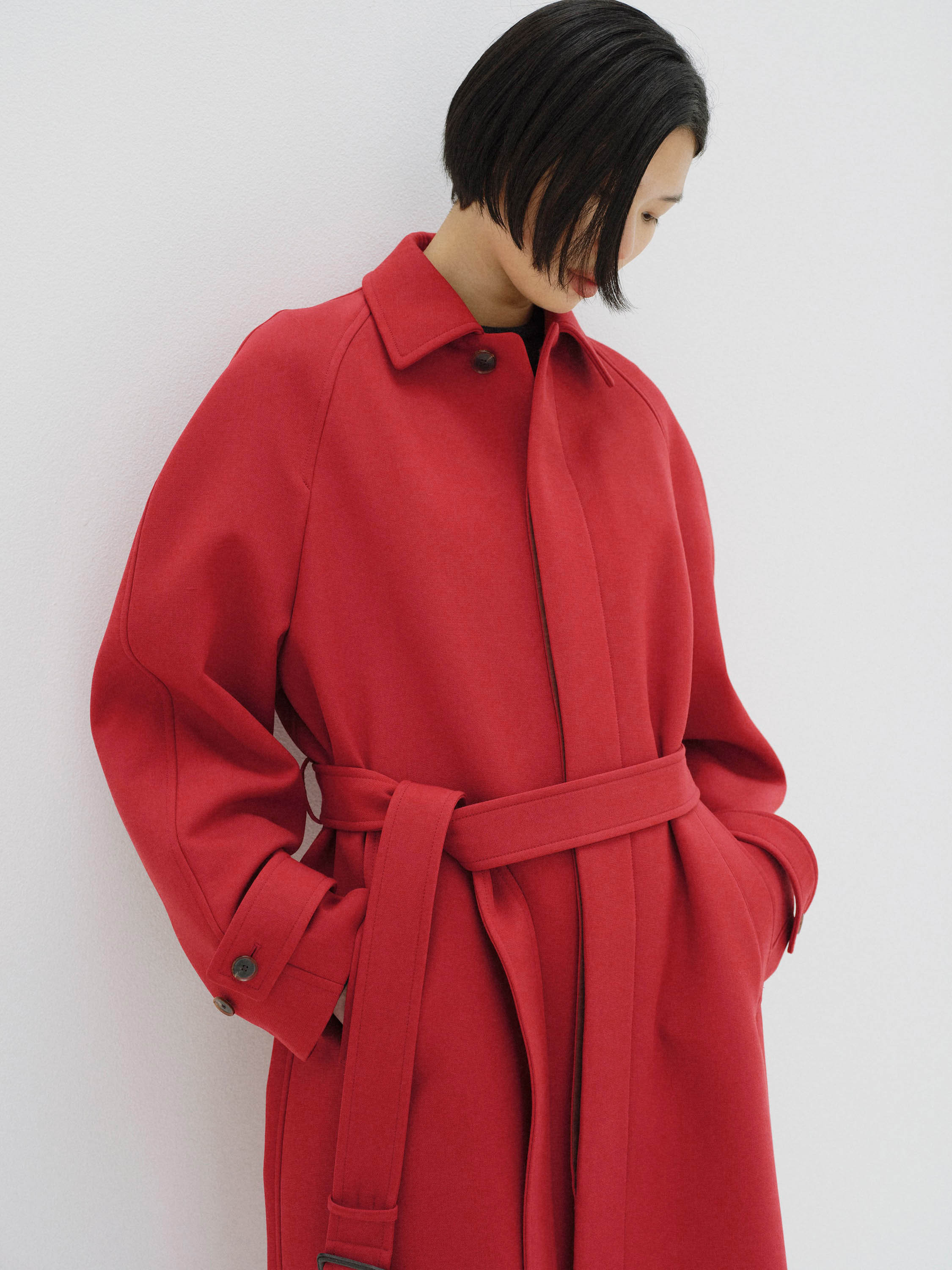 TWISTED DOUBLE CLOTH COAT 詳細画像 DUSTY RED 2