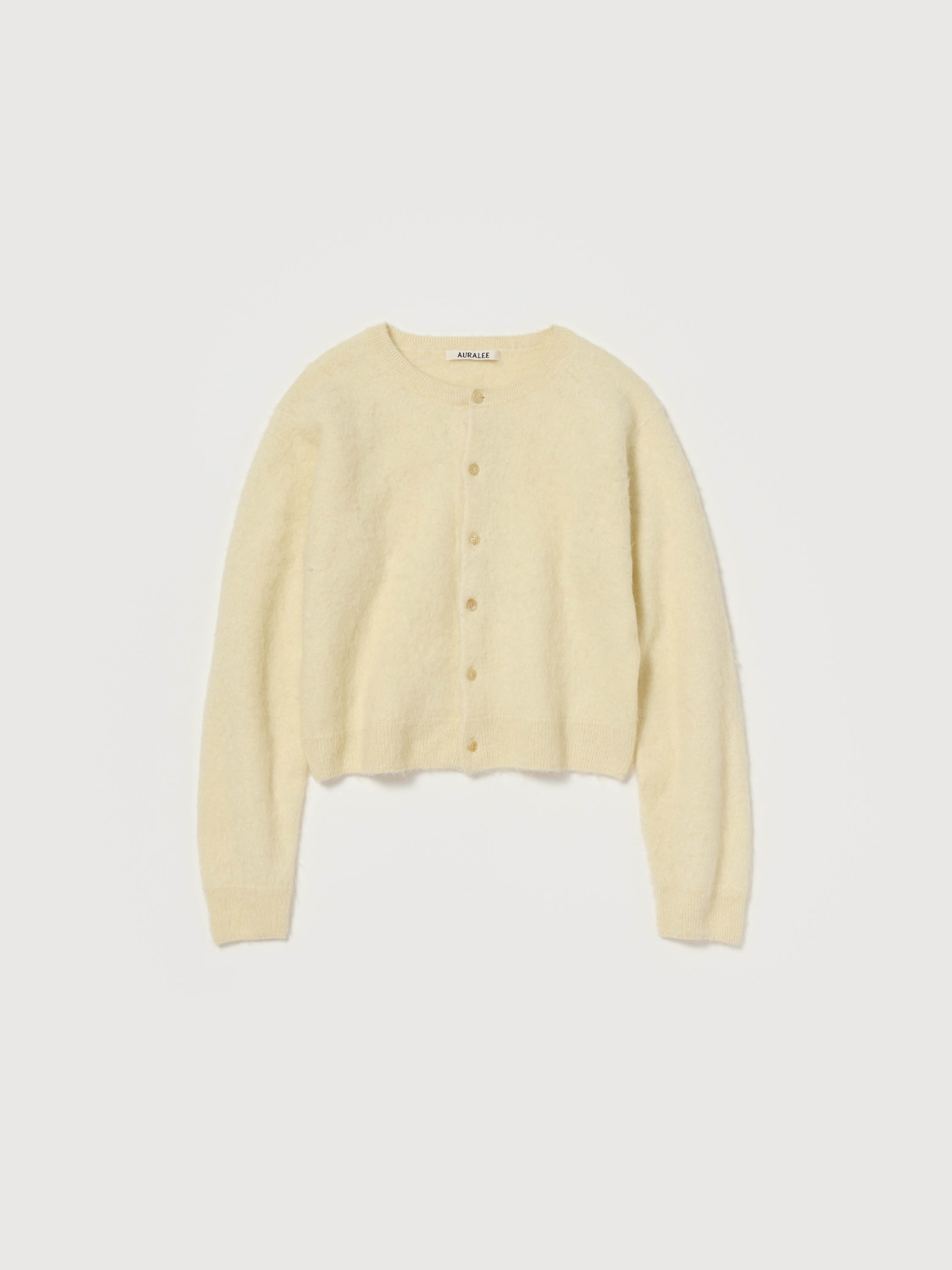 GARMENT-DYED BABY ALPACA FUR KNIT CREW-NECK CARDIGAN 詳細画像 ECRU 2
