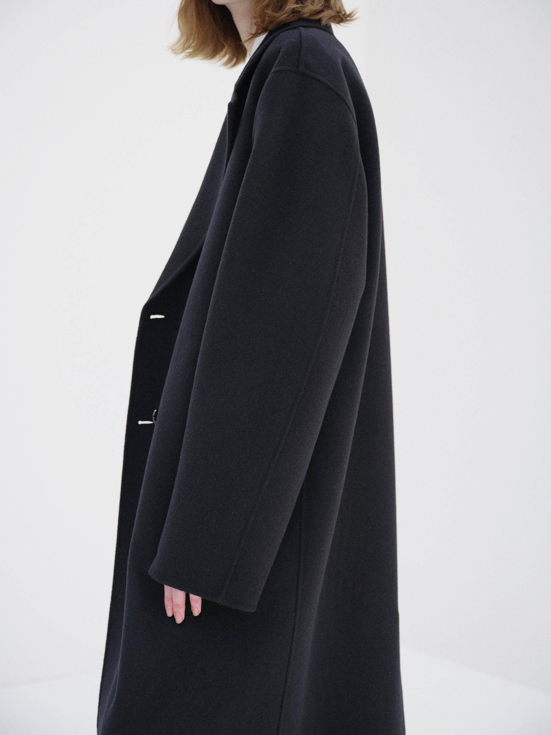 CASHMERE MELTON HAND SEWN COAT 詳細画像 BLACK 4