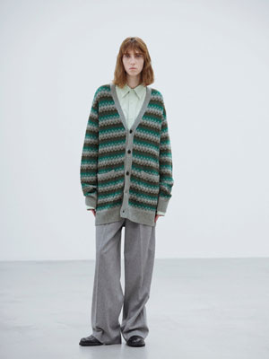 CASHMERE JACQUARD KNIT LONG CARDIGAN