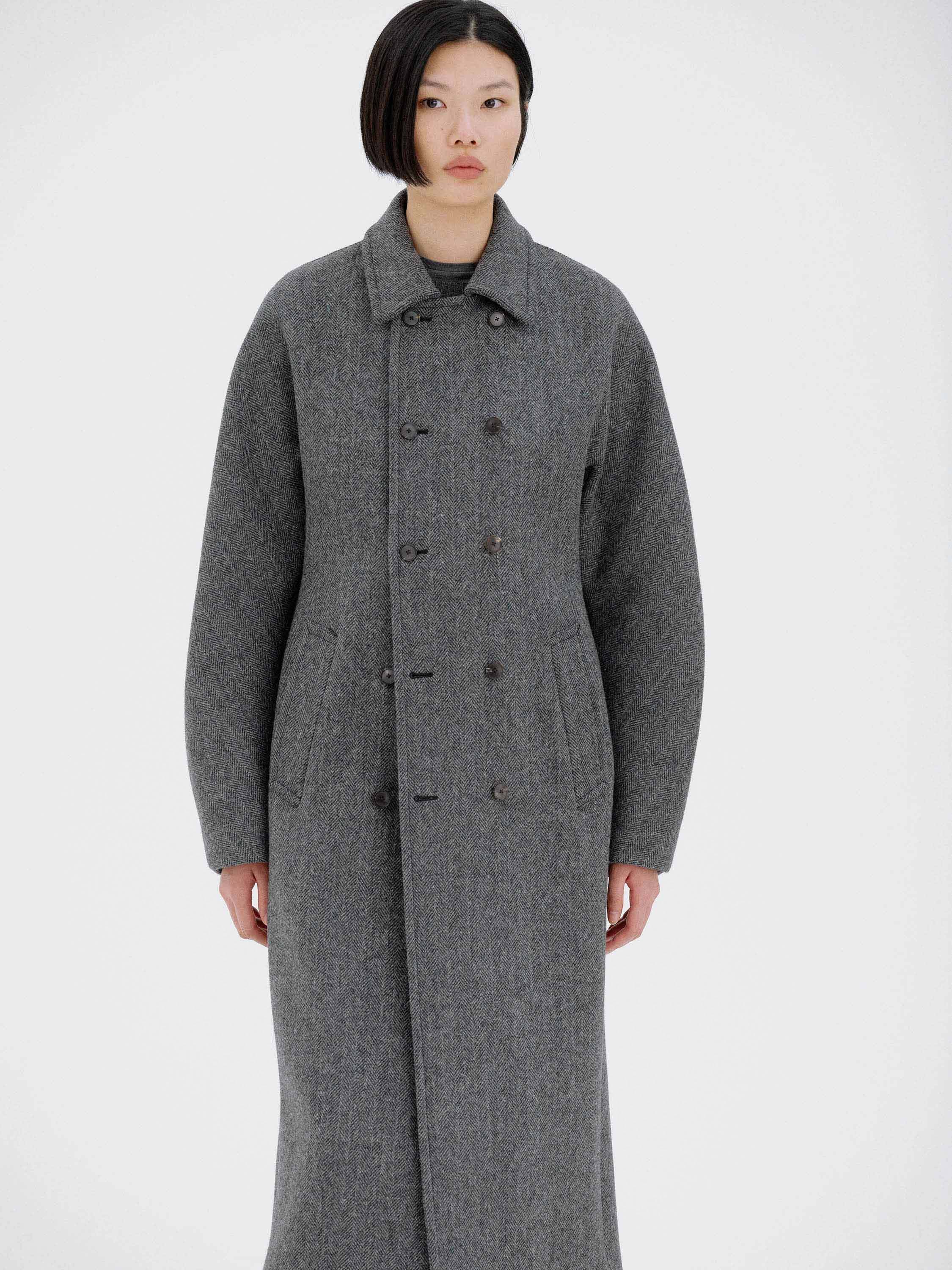 【AURALEE】 WASHED DOUBLE CLOTH LONG COAT Washed Finx Silk Chambray Trench Coat – La Garçonne