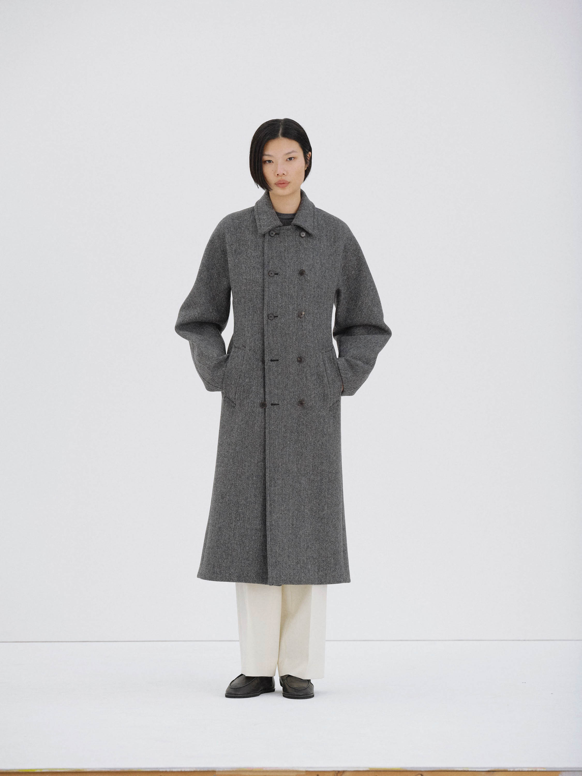 【AURALEE】 WASHED DOUBLE CLOTH LONG COAT SHETLAND WOOL DOUBLE CLOTH COAT - AURALEE Official Website