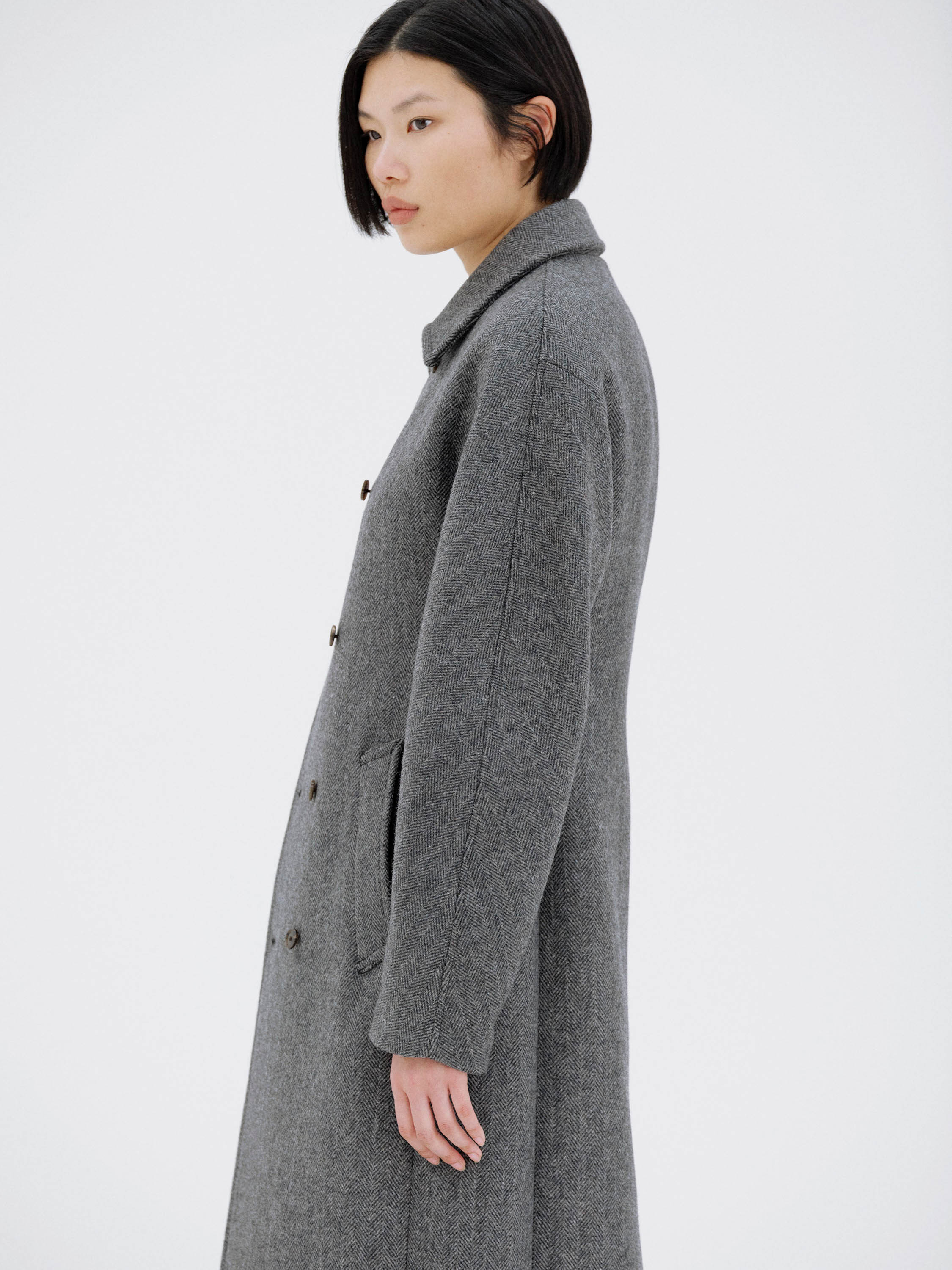 SHETLAND WOOL DOUBLE CLOTH COAT - AURALEE Official Website