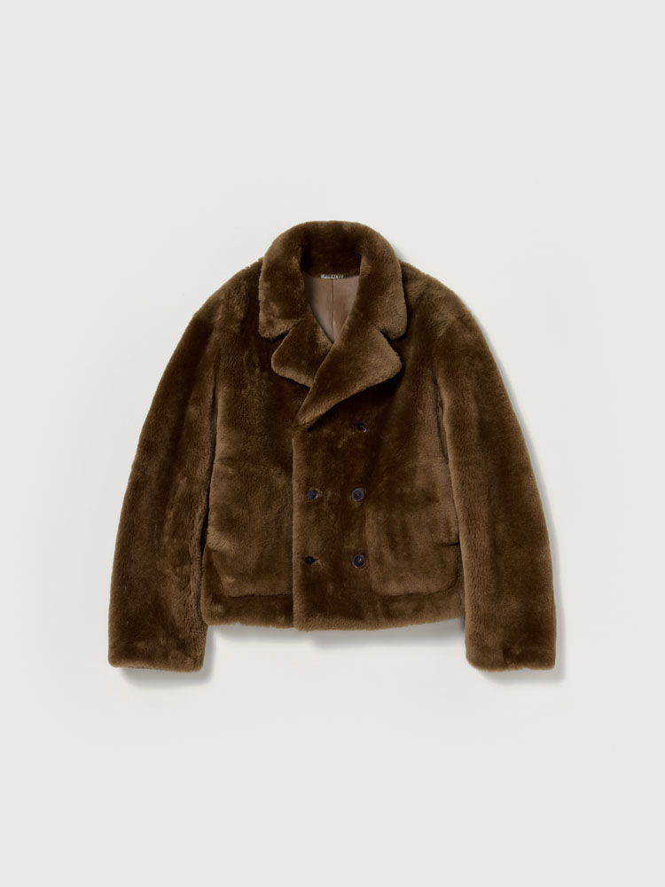 STRAIGHT MERINO MOUTON FUR P-COAT
