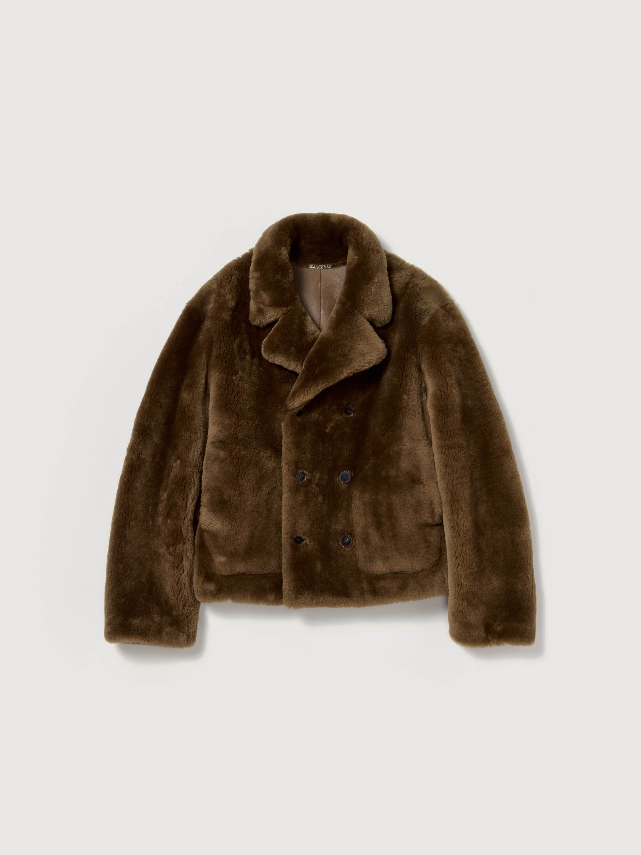 STRAIGHT MERINO MOUTON FUR P-COAT 詳細画像 BROWN 6