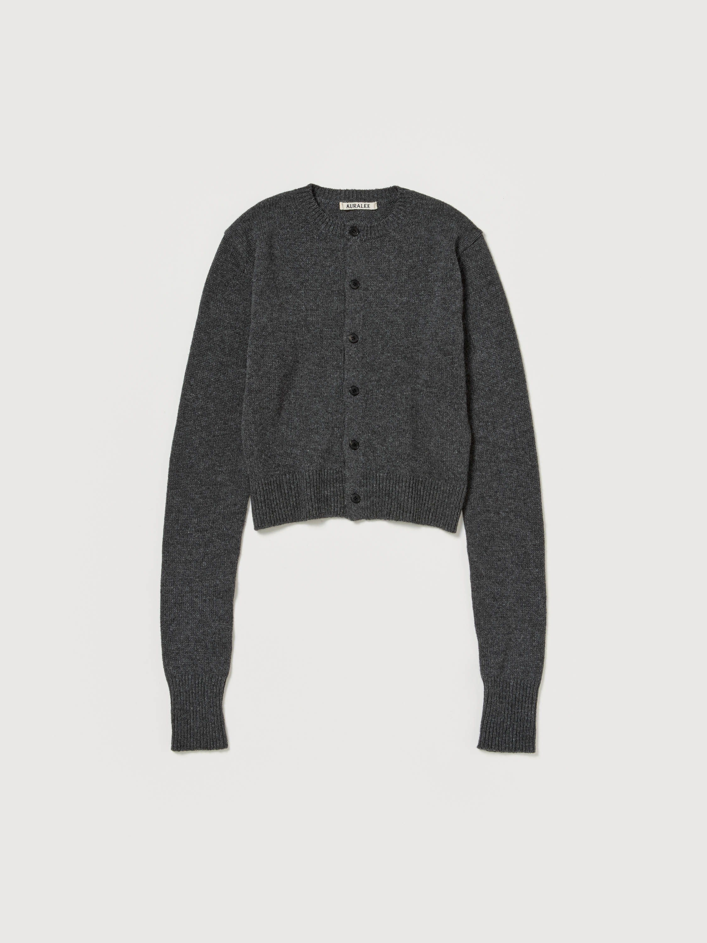 LIGHT CASHMERE KNIT CREW-NECK CARDIGAN 詳細画像 CHARCOAL 1