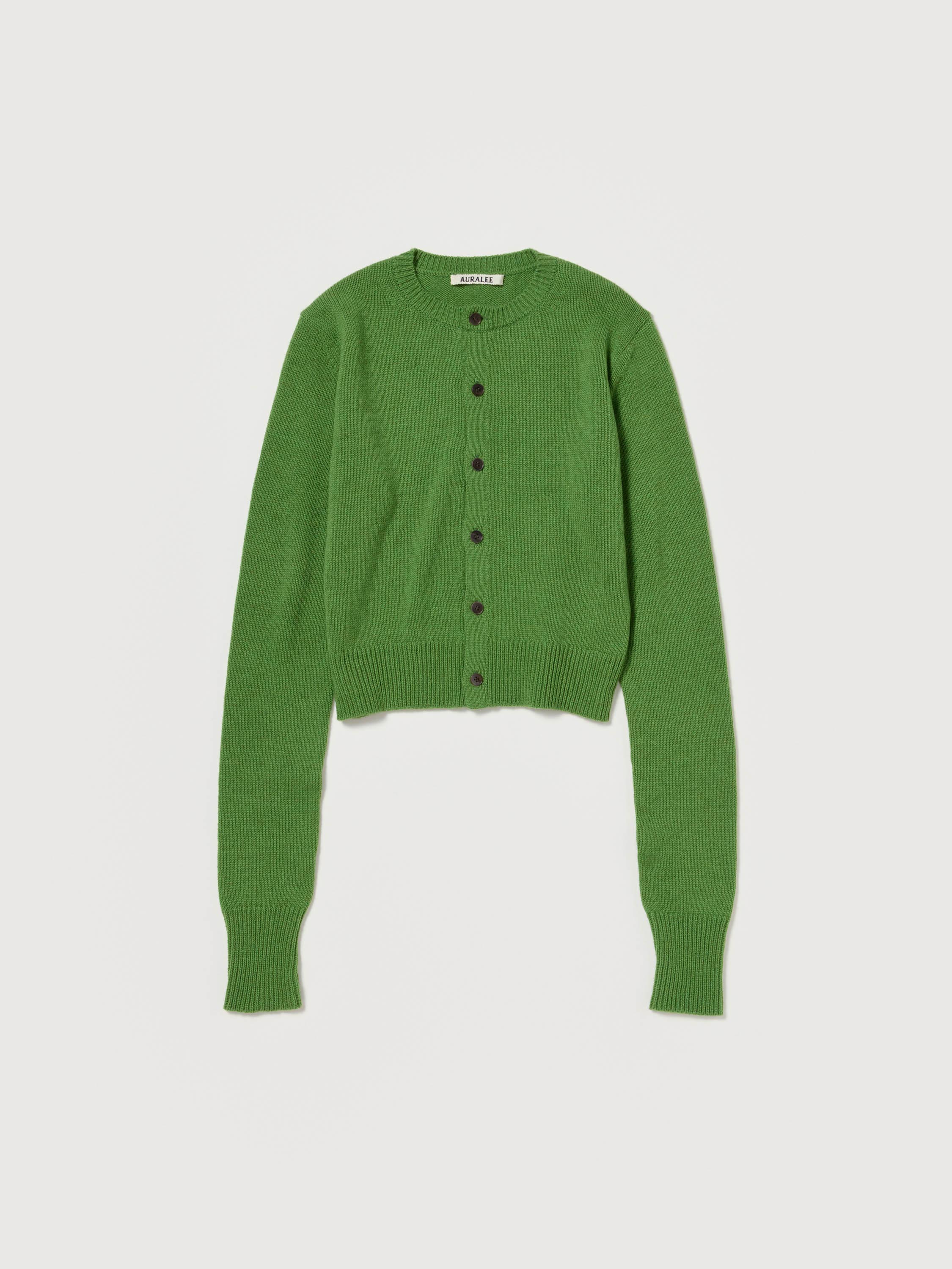 LIGHT CASHMERE KNIT CREW-NECK CARDIGAN 詳細画像 GREEN 4