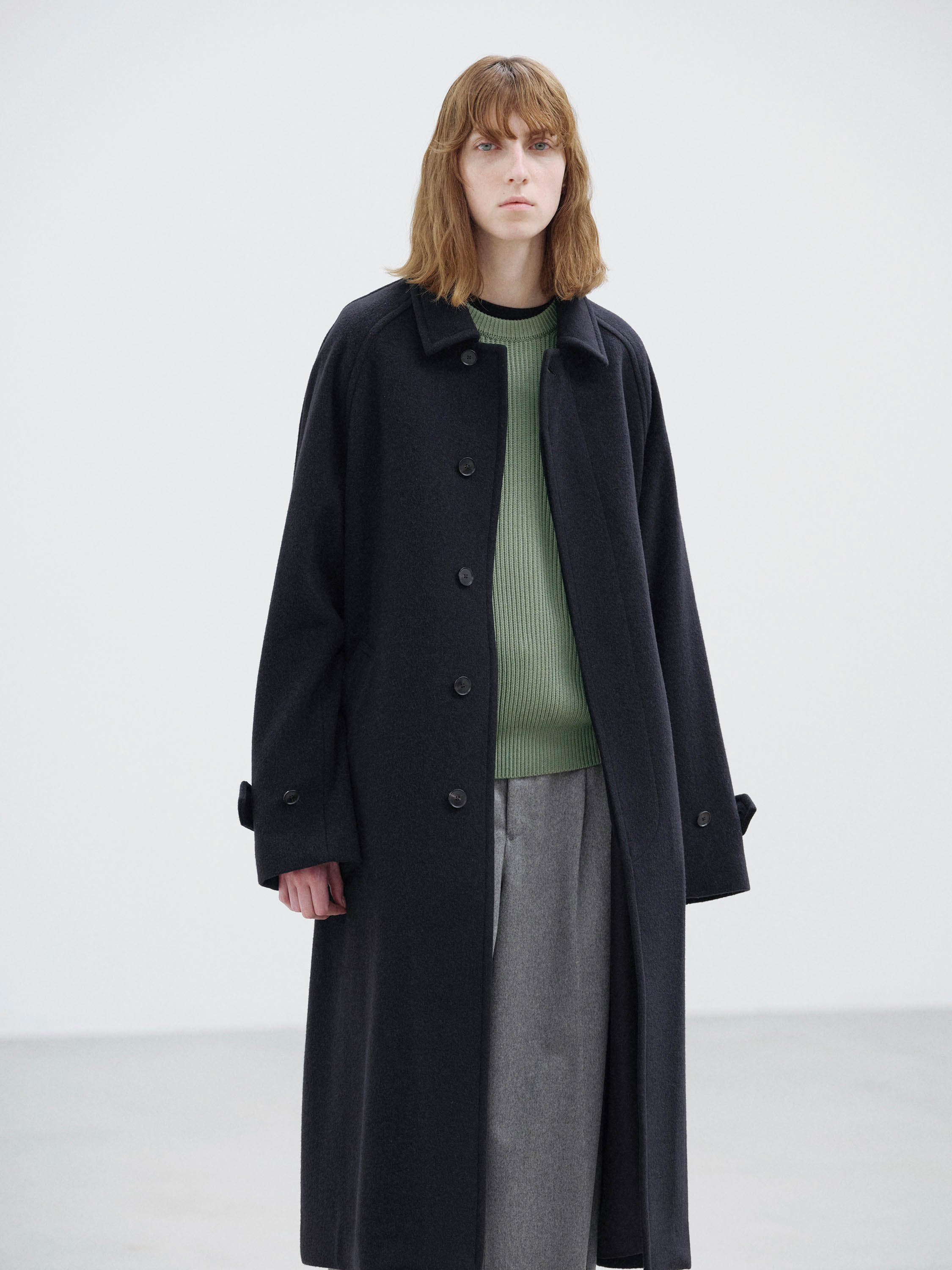 SUPER FINE WOOL MOSSER SOUTIEN COLLAR COAT 詳細画像 BLACK 2