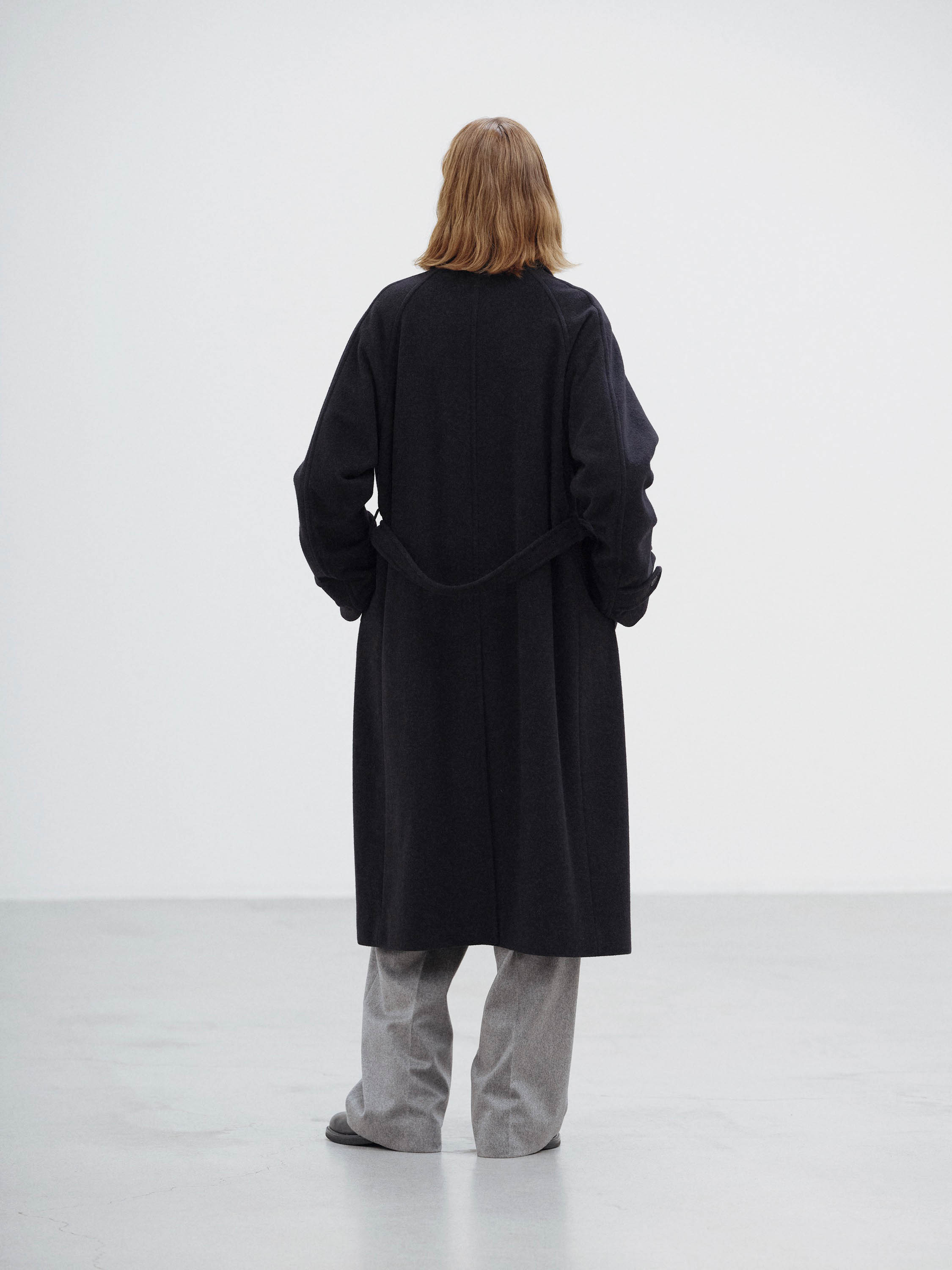 SUPER FINE WOOL MOSSER SOUTIEN COLLAR COAT 詳細画像 BLACK 4