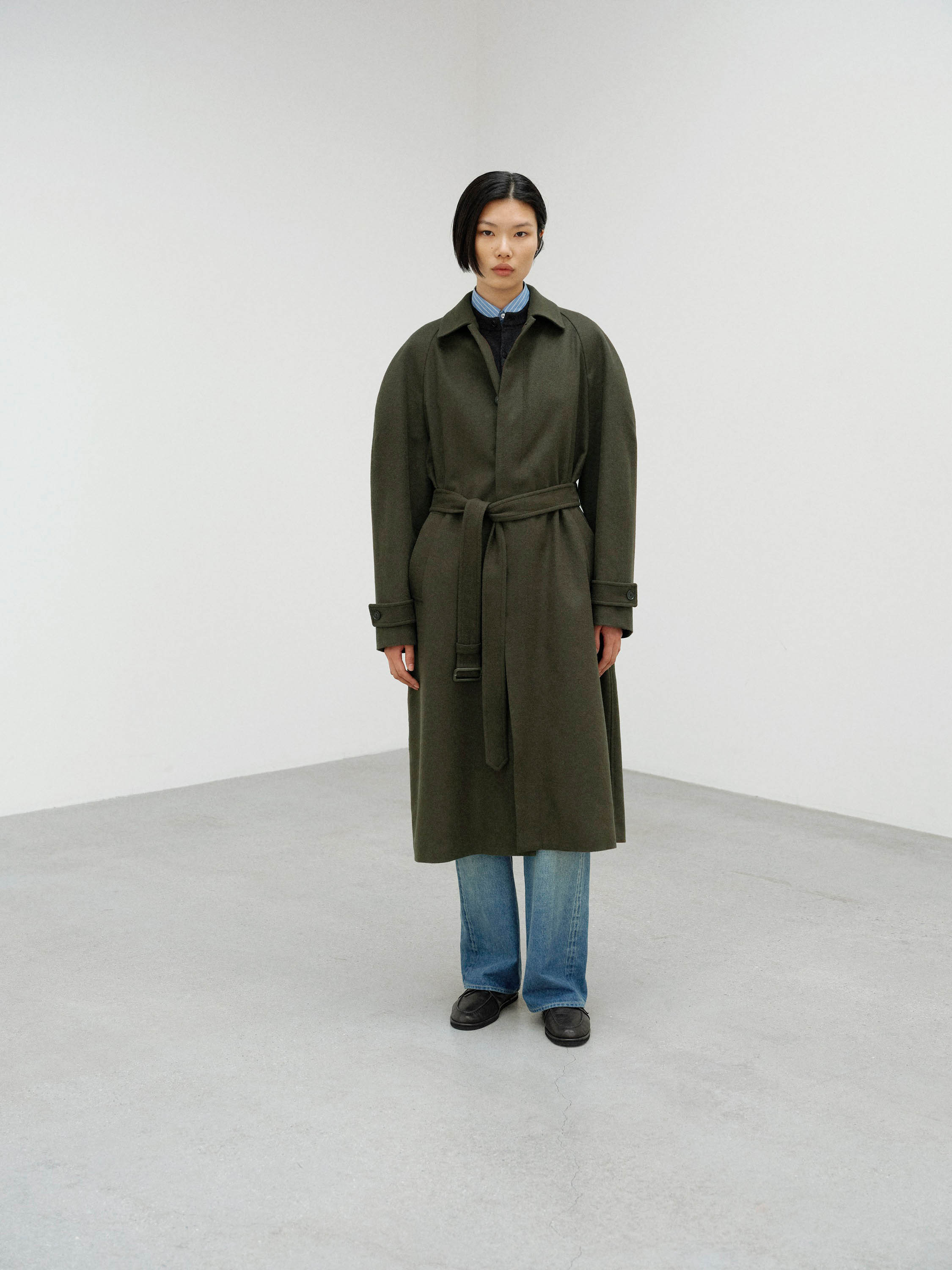BABY CAMEL FLANNEL COAT 詳細画像 DARK OLIVE 1