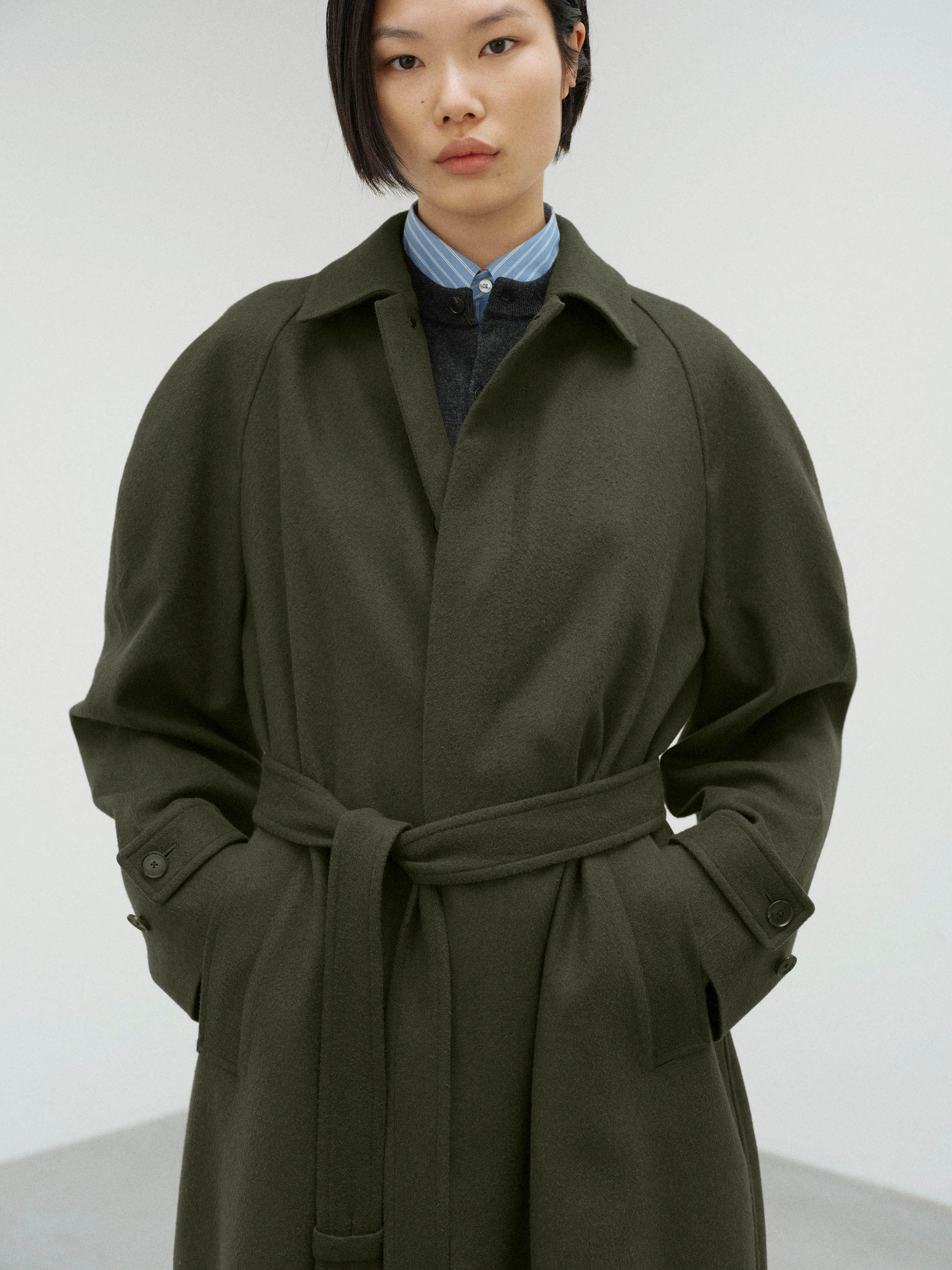 BABY CAMEL FLANNEL COAT 詳細画像 DARK OLIVE 2