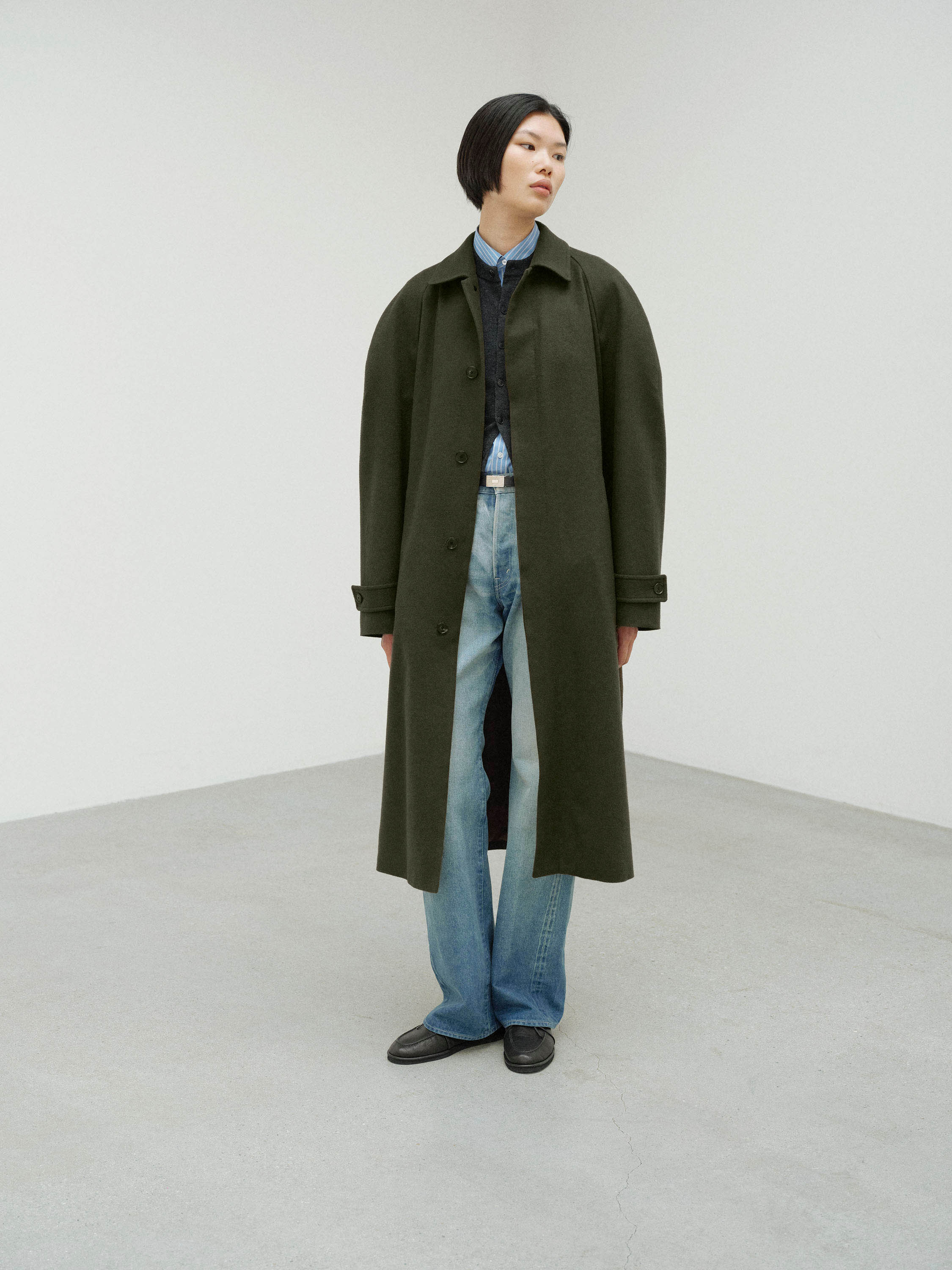 BABY CAMEL FLANNEL COAT 詳細画像 DARK OLIVE 3