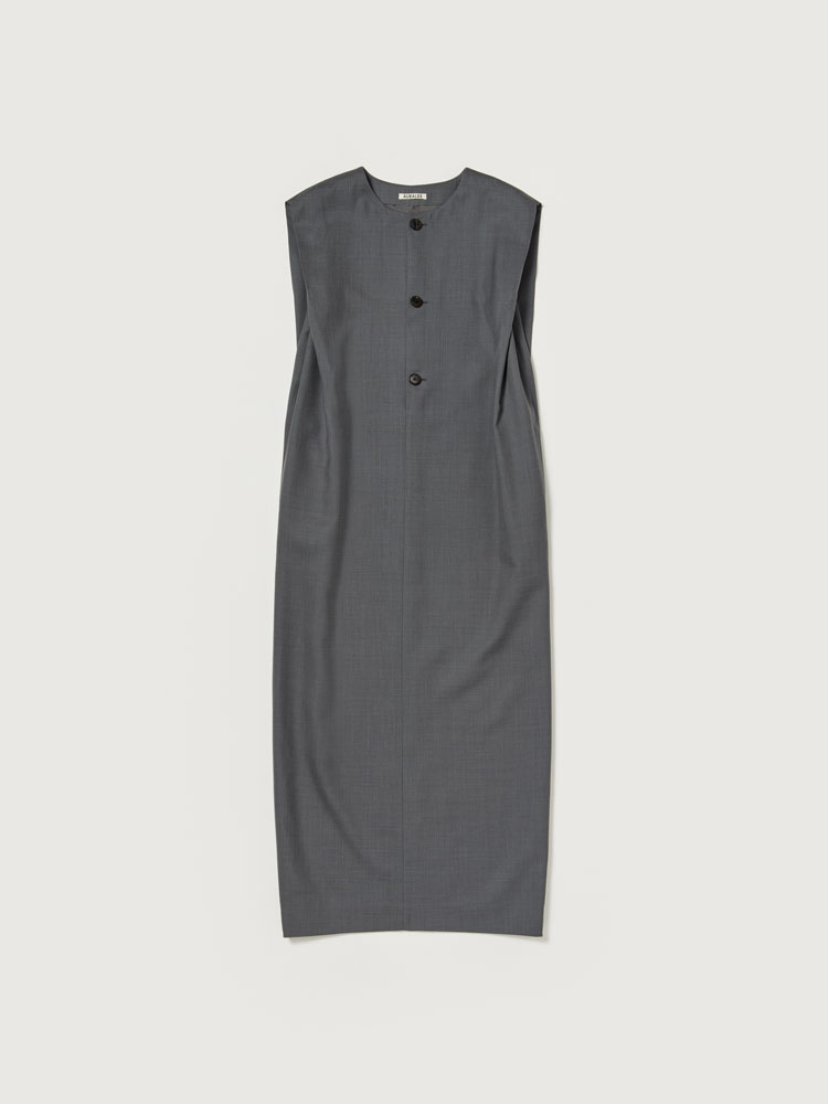 STRUCTURED WOOL DOUBLE CLOTH SLEEVELESS DRESS