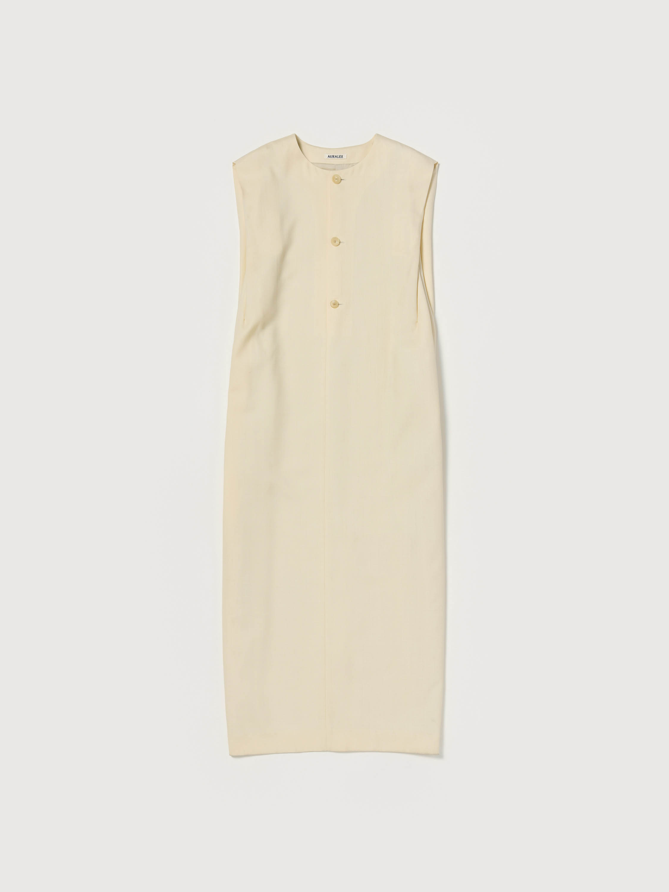 STRUCTURED WOOL DOUBLE CLOTH SLEEVELESS DRESS 詳細画像 TOP ECRU 1