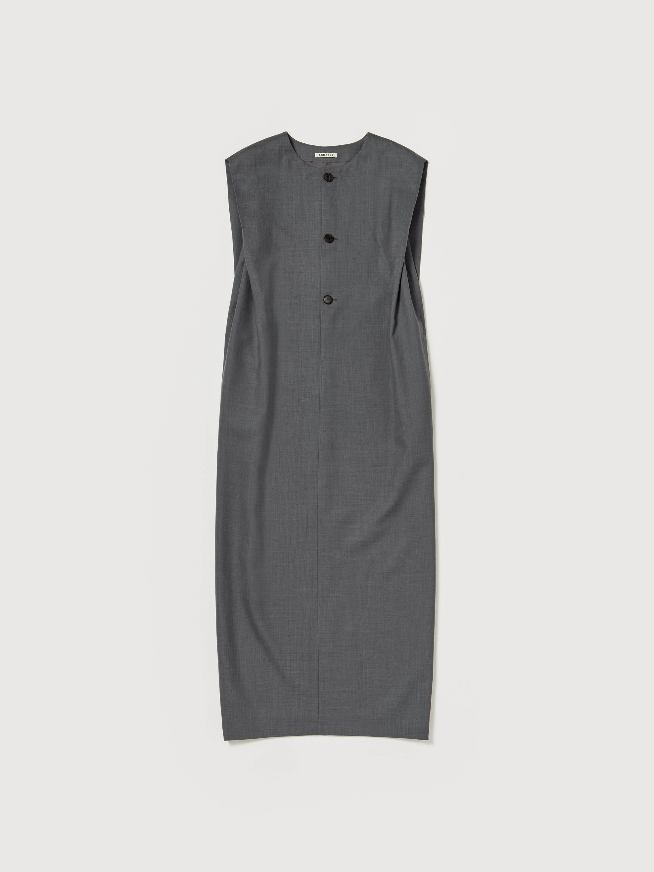 STRUCTURED WOOL DOUBLE CLOTH SLEEVELESS DRESS 詳細画像 TOP GRAY 5