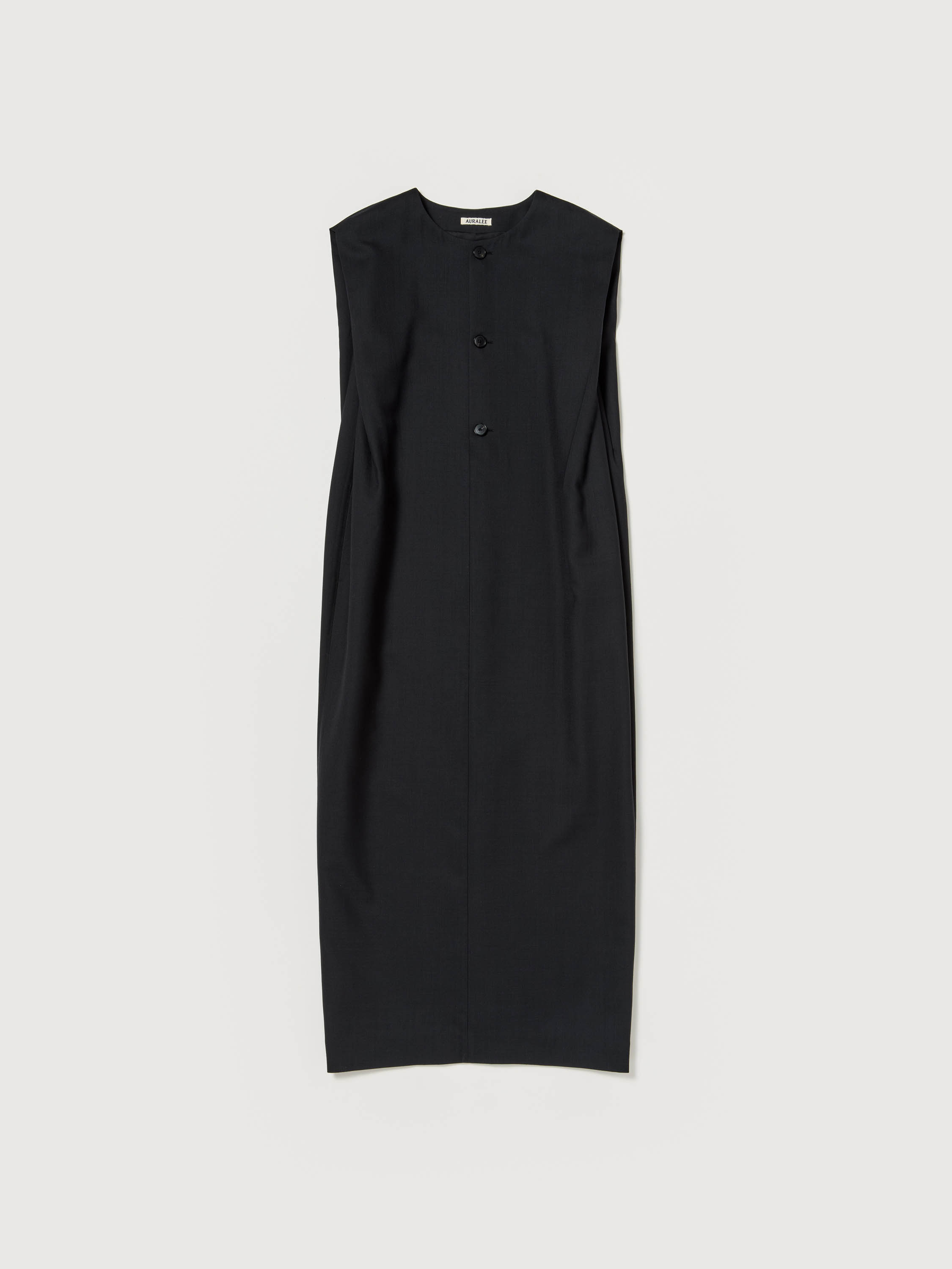 STRUCTURED WOOL DOUBLE CLOTH SLEEVELESS DRESS 詳細画像 TOP BLACK 1