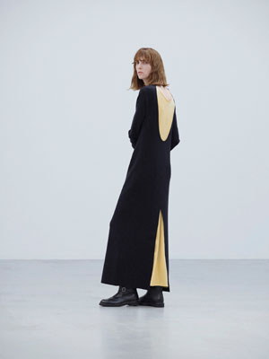 WOOL STRETCH DOUBLE FACE KNIT DRESS
