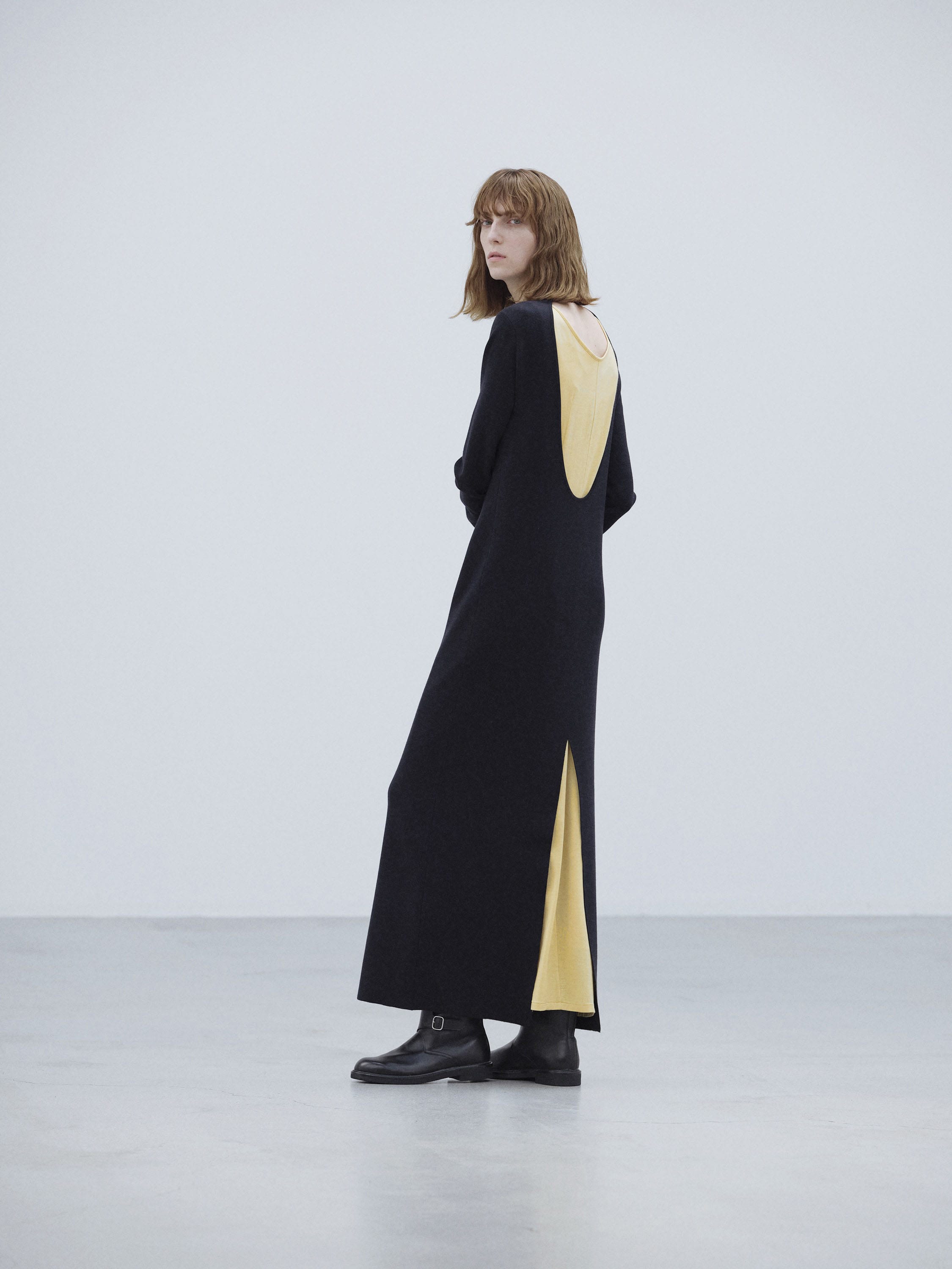 WOOL STRETCH DOUBLE FACE KNIT DRESS 詳細画像 BLACK 1