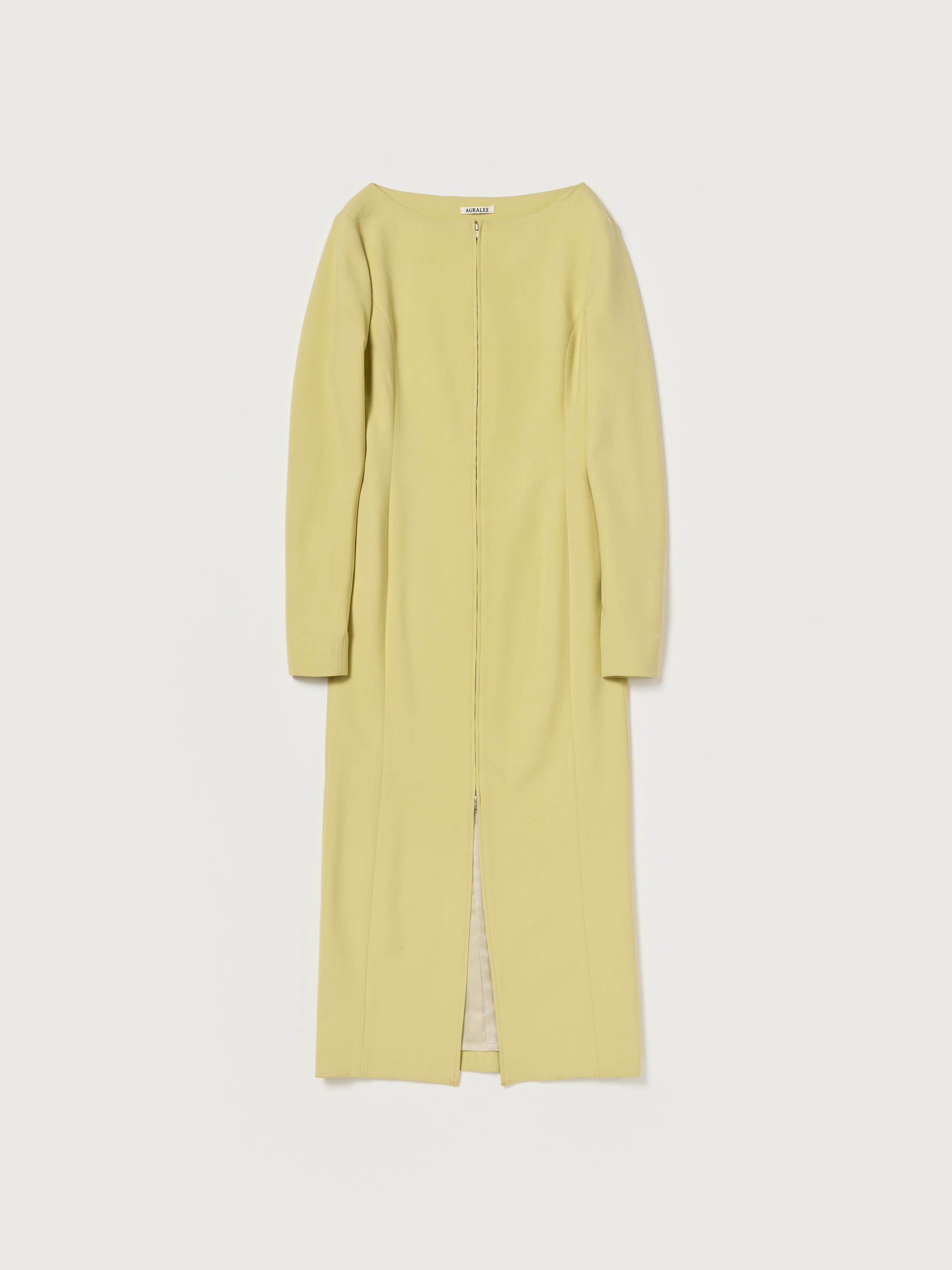 TENSE WOOL DOUBLE CLOTH FRONT-ZIP DRESS 詳細画像 DUSTY LIME 5