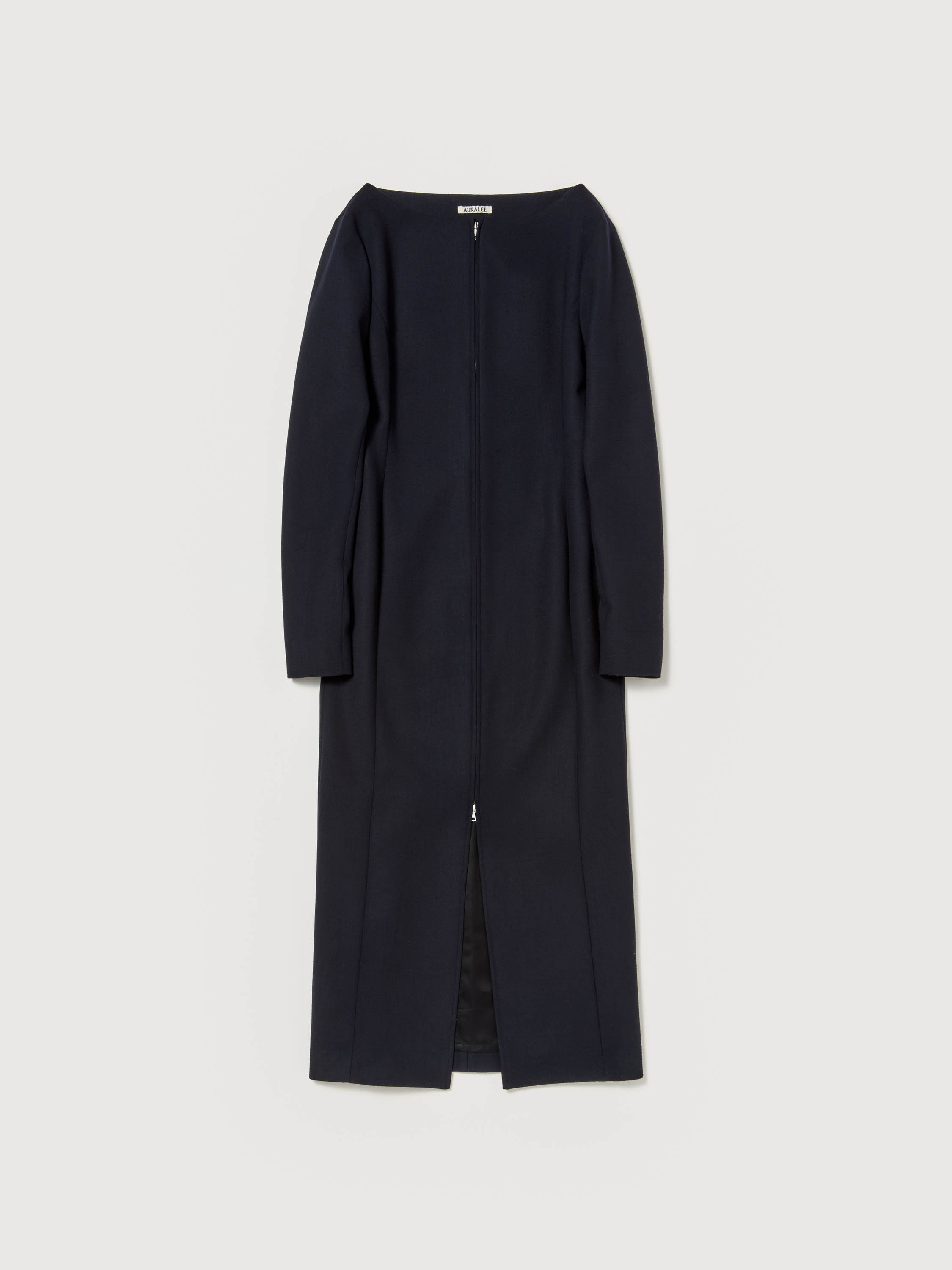 TENSE WOOL DOUBLE CLOTH FRONT-ZIP DRESS 詳細画像 DARK NAVY 1