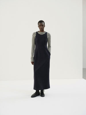 TENSE WOOL DOUBLE CLOTH SLEEVELESS DRESS