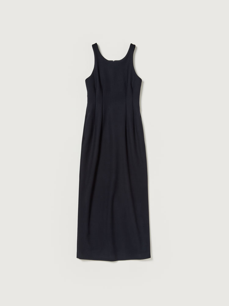 TENSE WOOL DOUBLE CLOTH SLEEVELESS DRESS