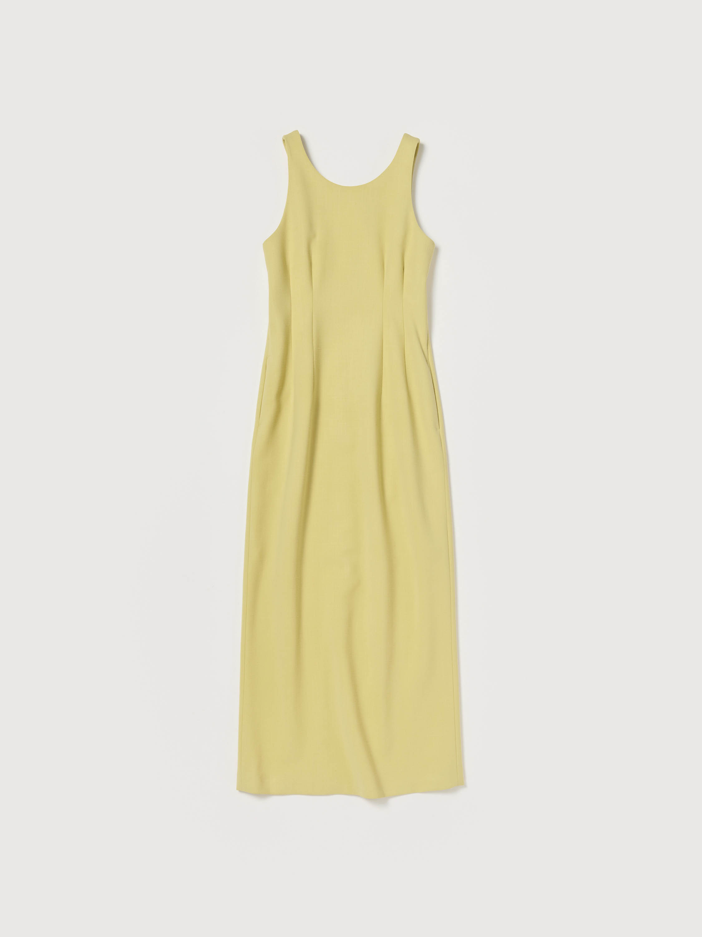 TENSE WOOL DOUBLE CLOTH SLEEVELESS DRESS 詳細画像 DUSTY LIME 1