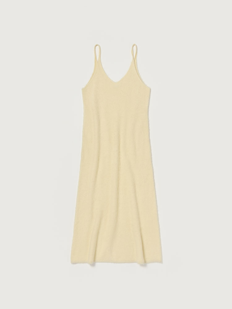 GARMENT-DYED BABY ALPACA FUR KNIT DRESS