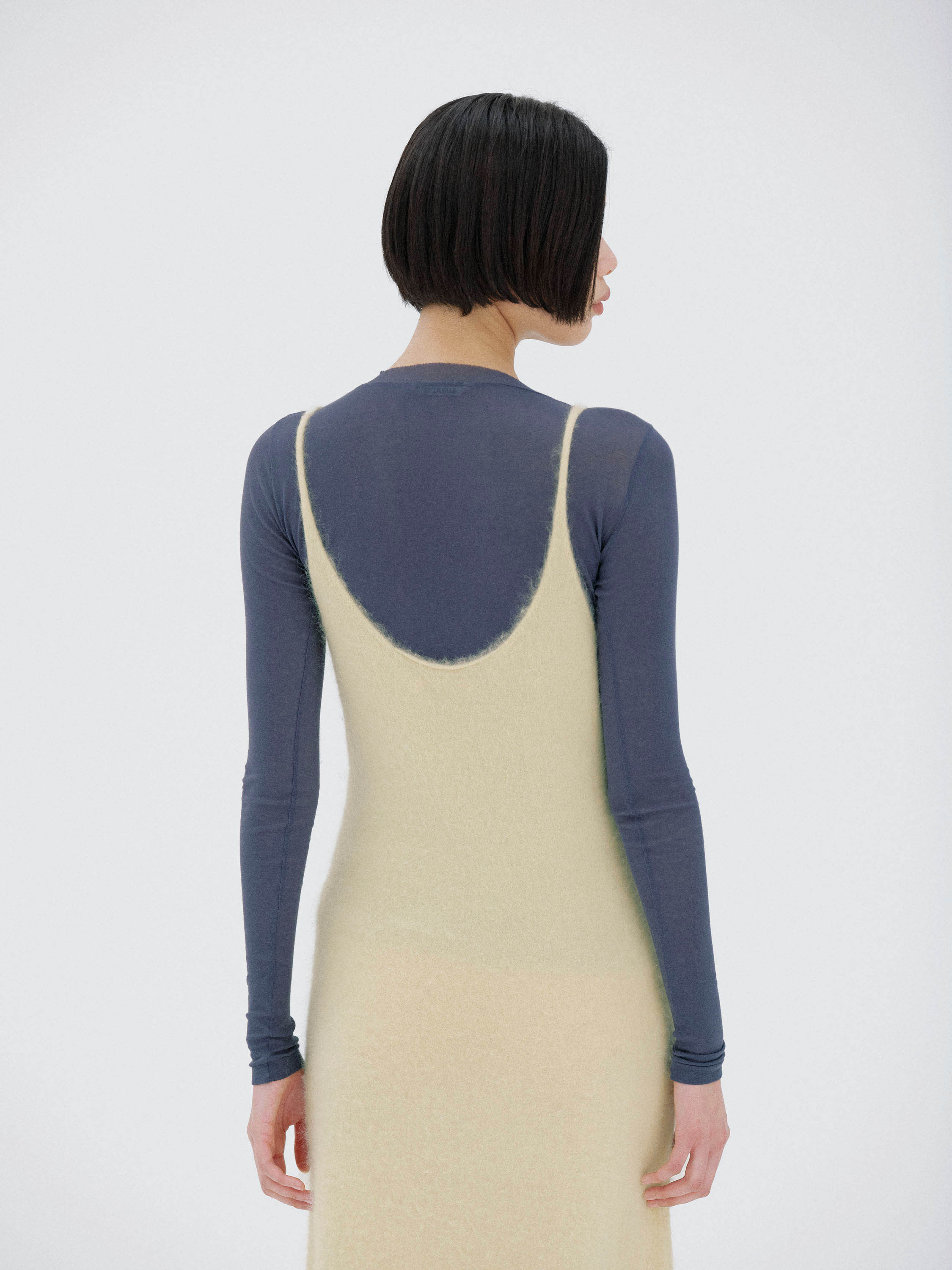 GARMENT-DYED BABY ALPACA FUR KNIT DRESS 詳細画像 ECRU 5