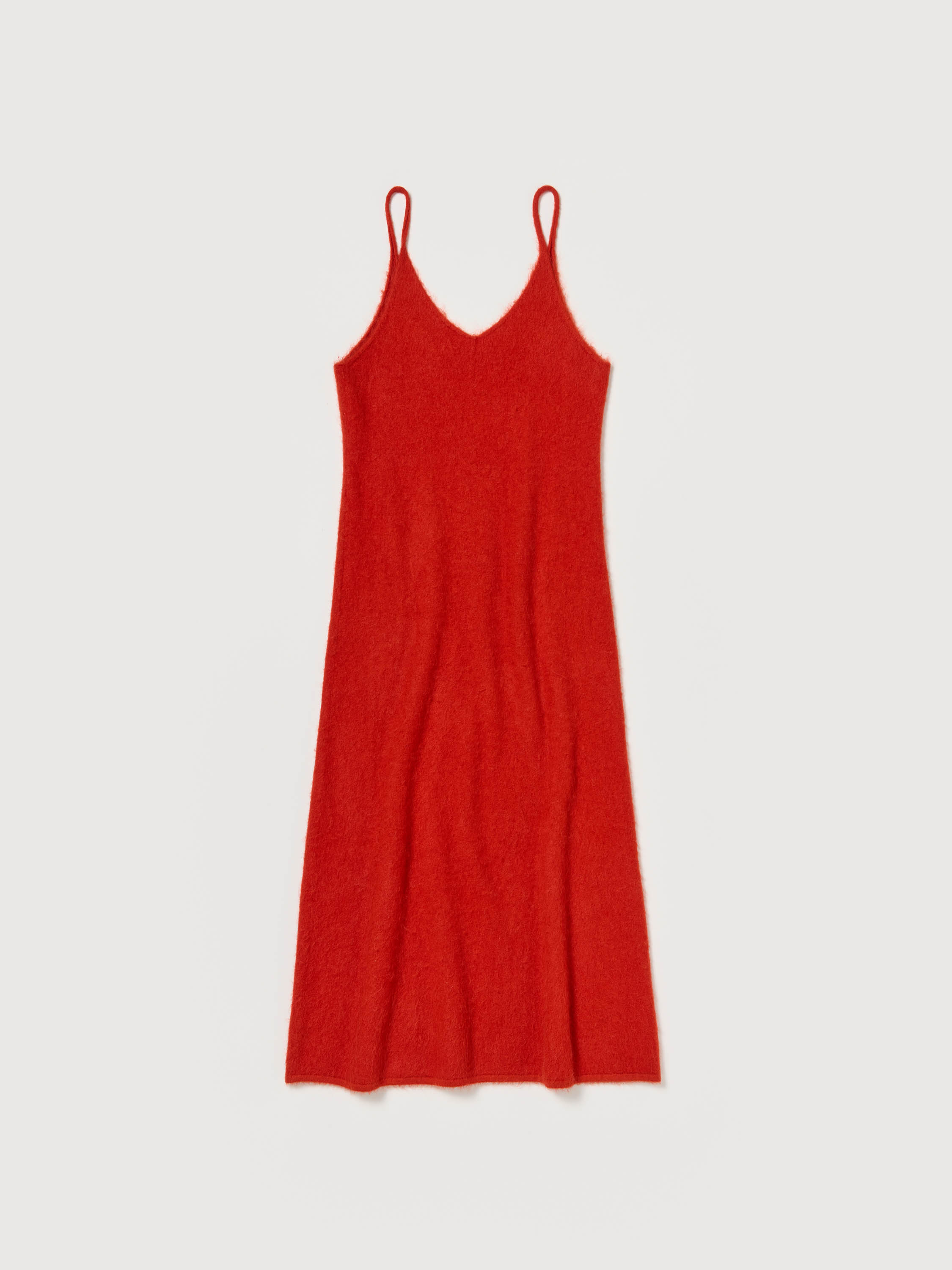GARMENT-DYED BABY ALPACA FUR KNIT DRESS 詳細画像 RED 1