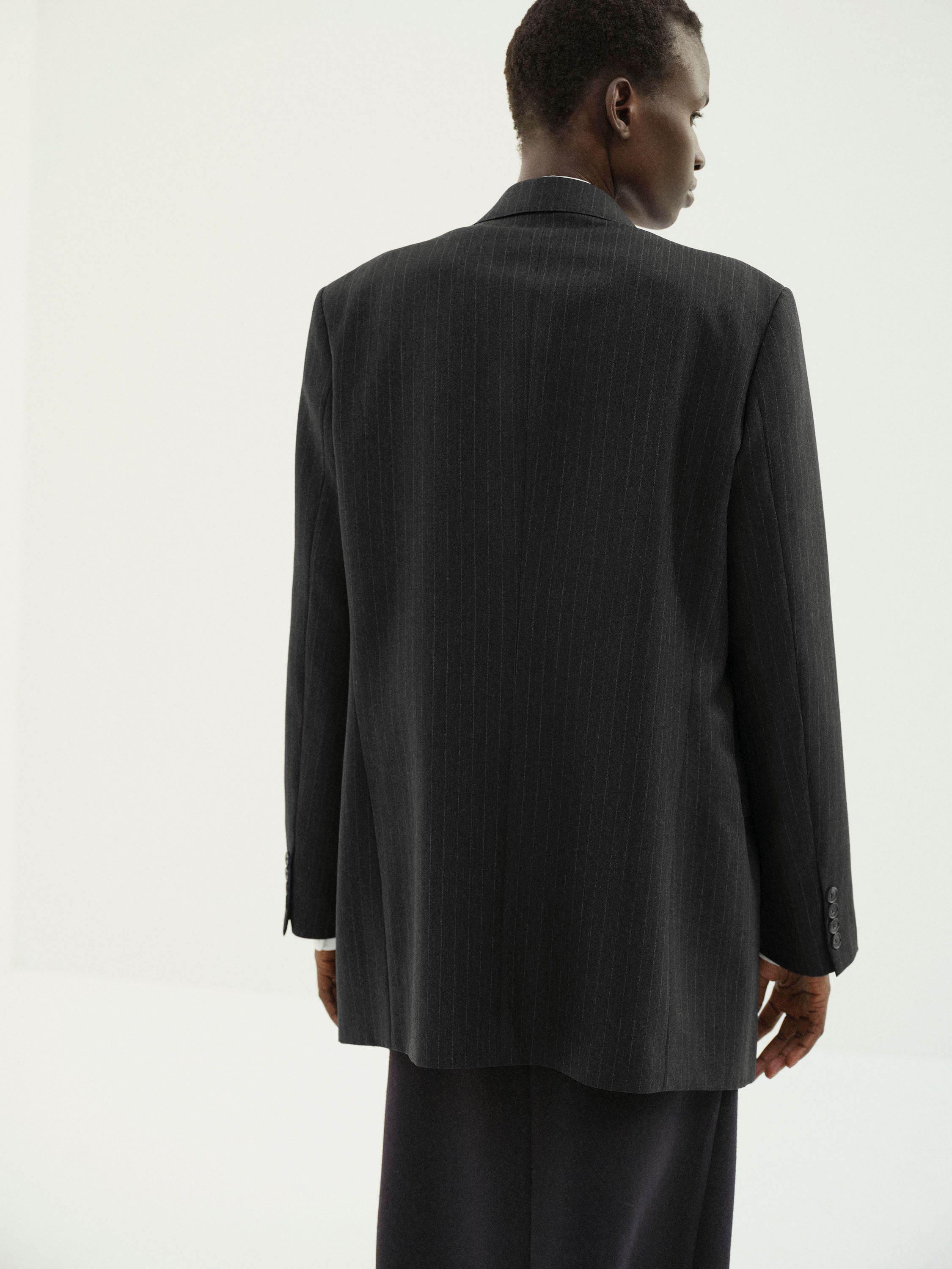BLUEFACED WOOL DOUBLE-BREASTED JACKET 詳細画像 CHARCOAL NAVY STRIPE 4