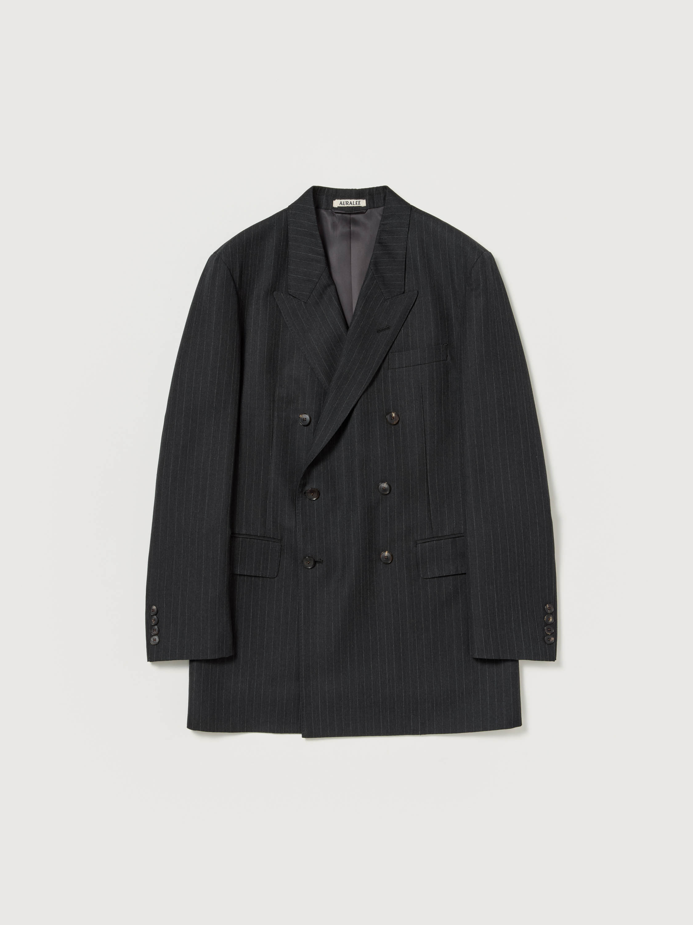 BLUEFACED WOOL DOUBLE-BREASTED JACKET 詳細画像 CHARCOAL NAVY STRIPE 5