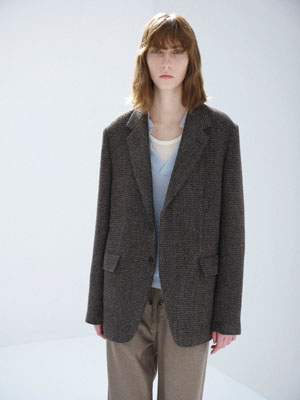 ALPACA WOOL SILK TWEED OVER JACKET
