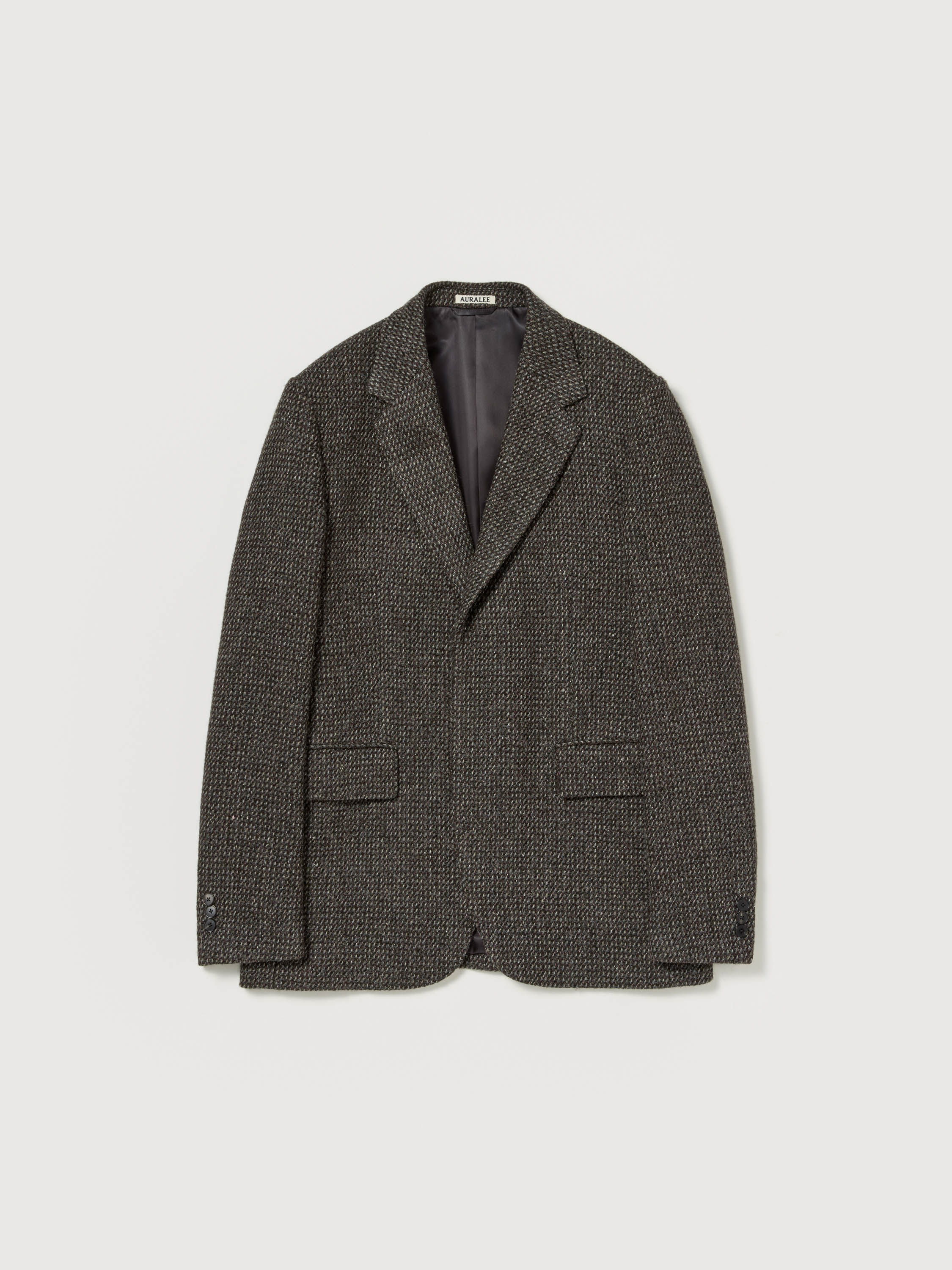 ALPACA WOOL SILK TWEED OVER JACKET 詳細画像 GRAY BROWN HAIRLINE 5